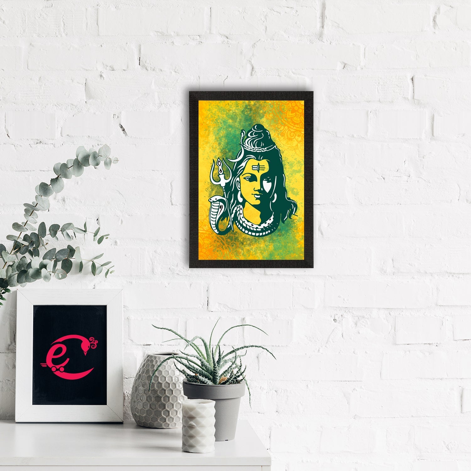 Lord Shiva Painting Digital Printed Religious Wall Art Kafalo