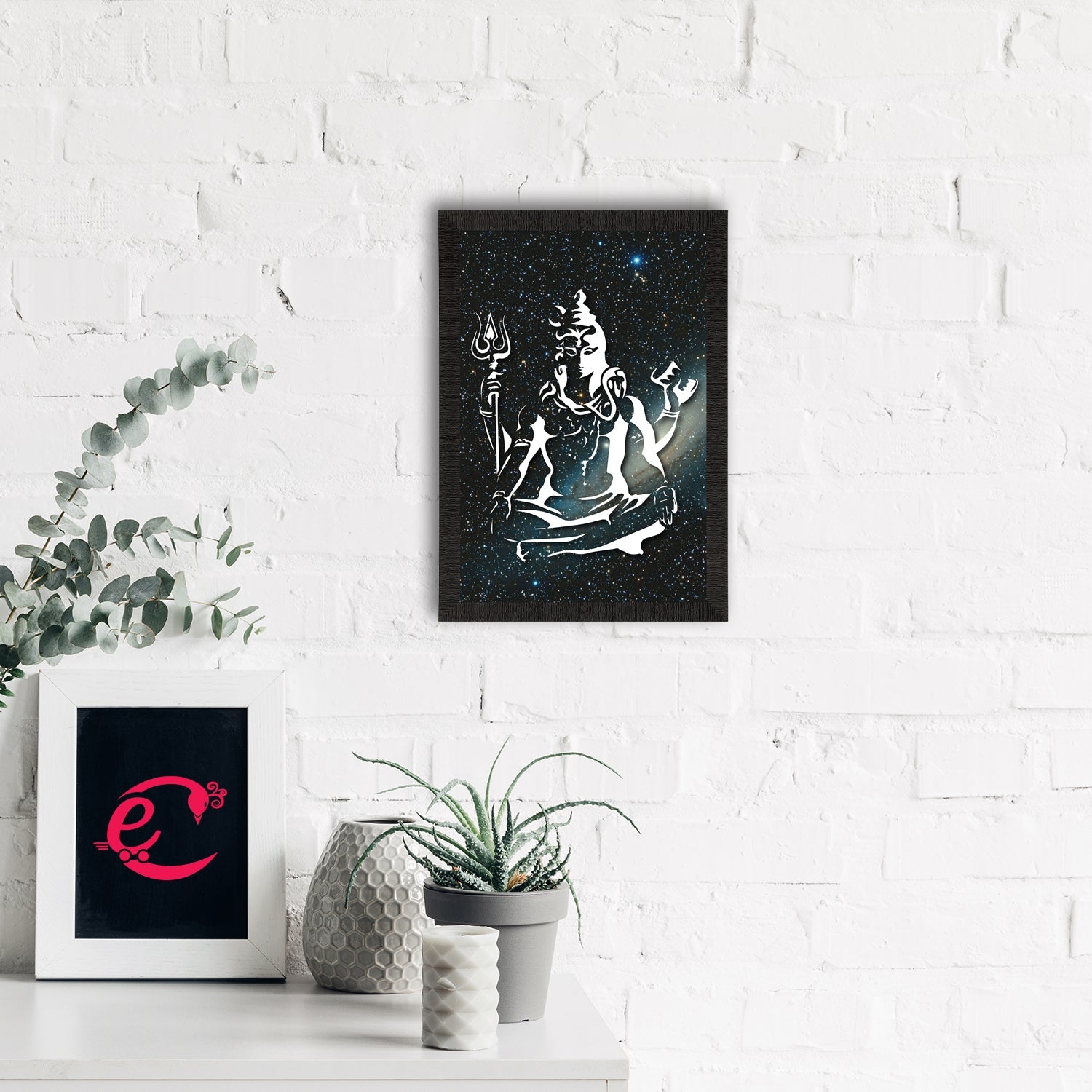 Lord Shiva Painting Digital Printed Religious Wall Art Kafalo