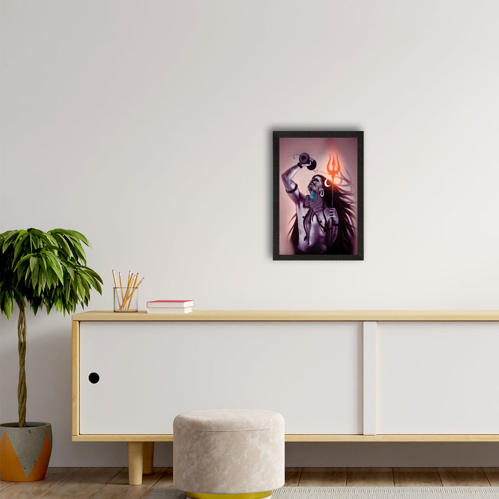 Lord Shiva Painting Digital Printed Religious Wall Art Kafalo