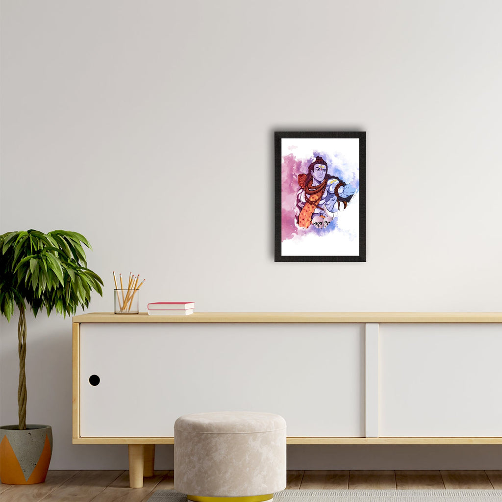 Lord Shiva Painting Digital Printed Religious Wall Art Kafalo