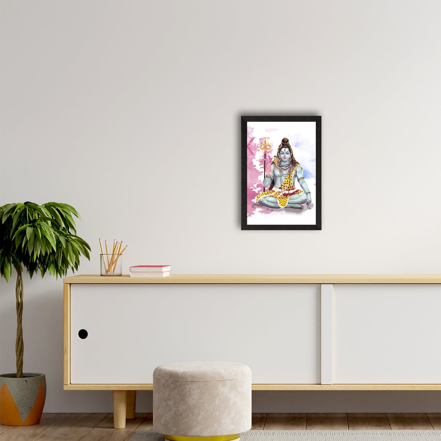 Lord Shiva Painting Digital Printed Religious Wall Art Kafalo