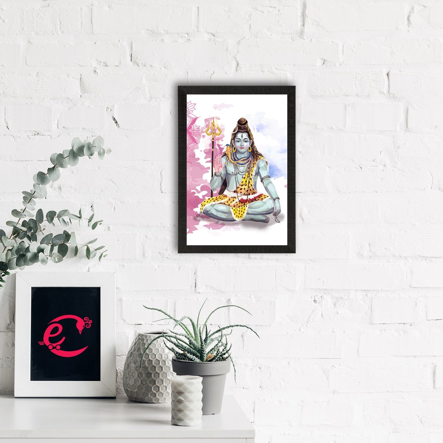 Lord Shiva Painting Digital Printed Religious Wall Art Kafalo