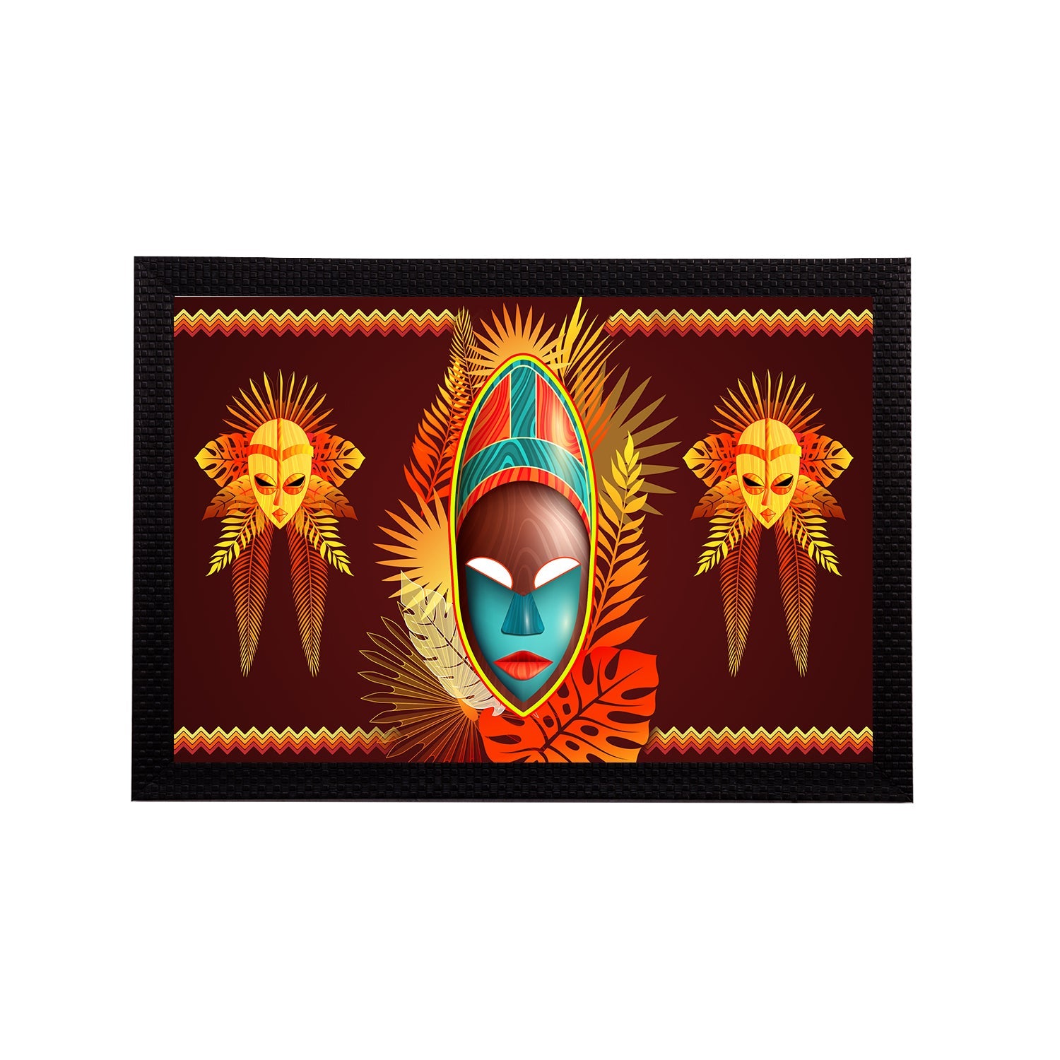 Tribal Theme Satin Matt Texture UV Art Painting Kafalo