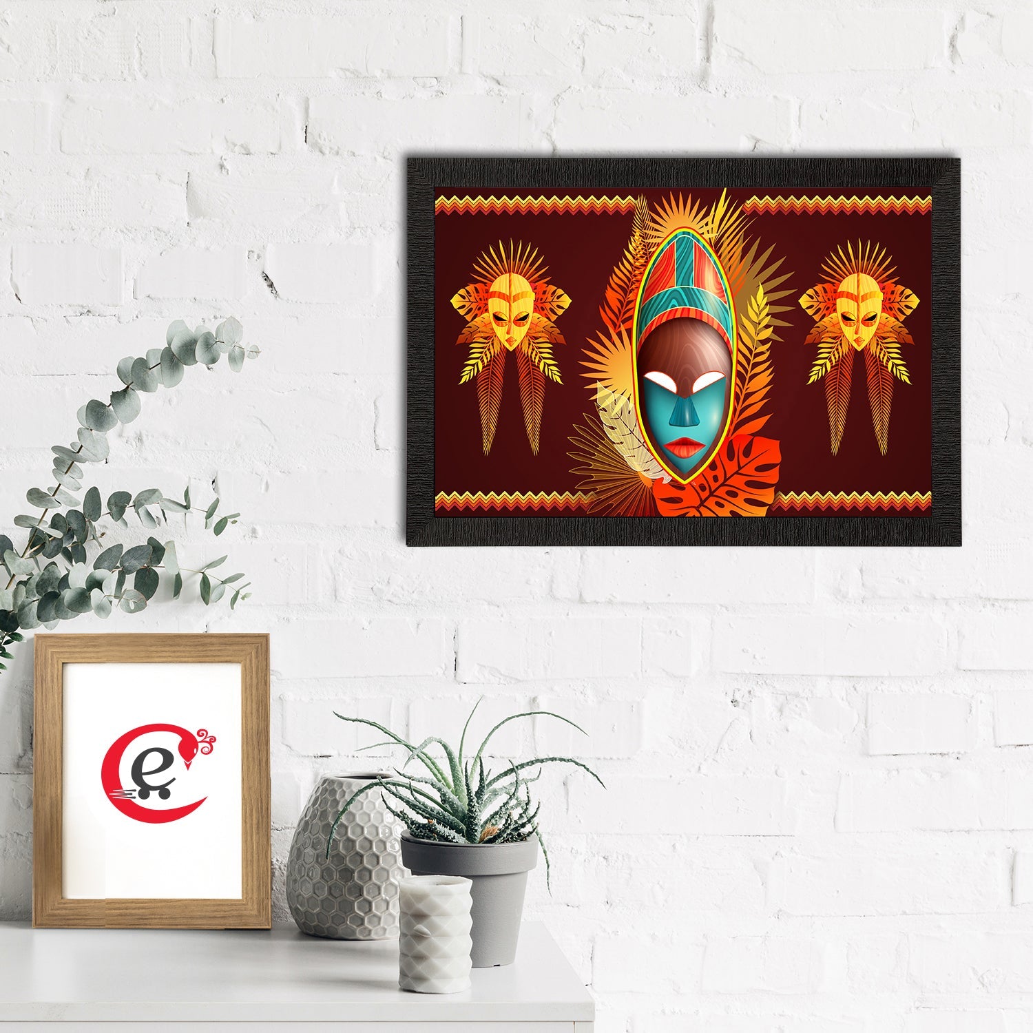Tribal Theme Satin Matt Texture UV Art Painting Kafalo
