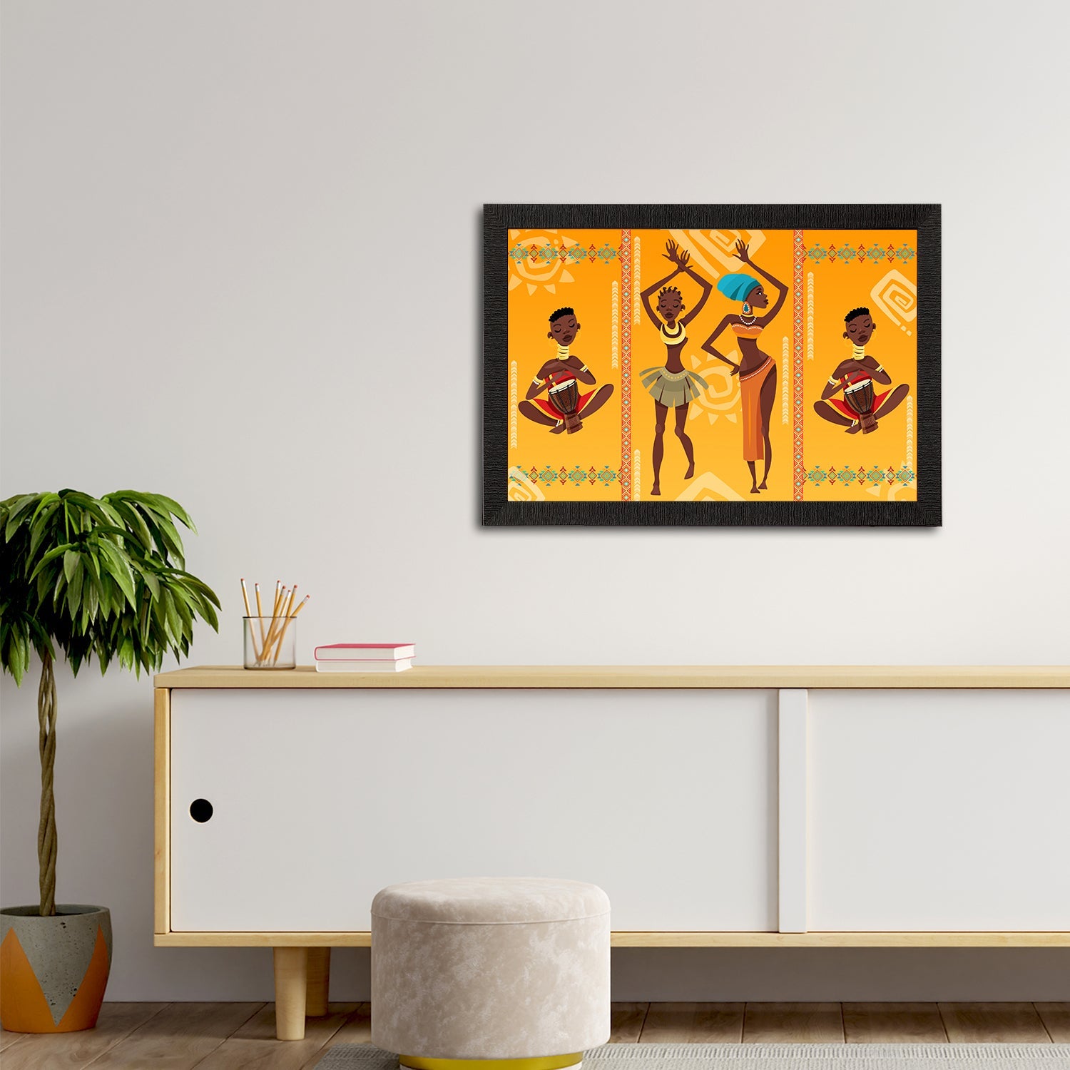 Tribal Theme Satin Matt Texture UV Art Painting Kafalo