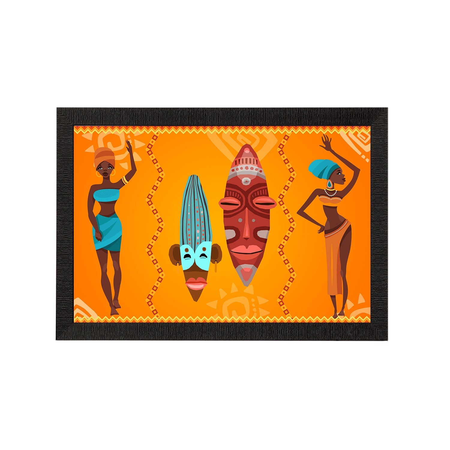 Tribal Theme Satin Matt Texture UV Art Painting Kafalo