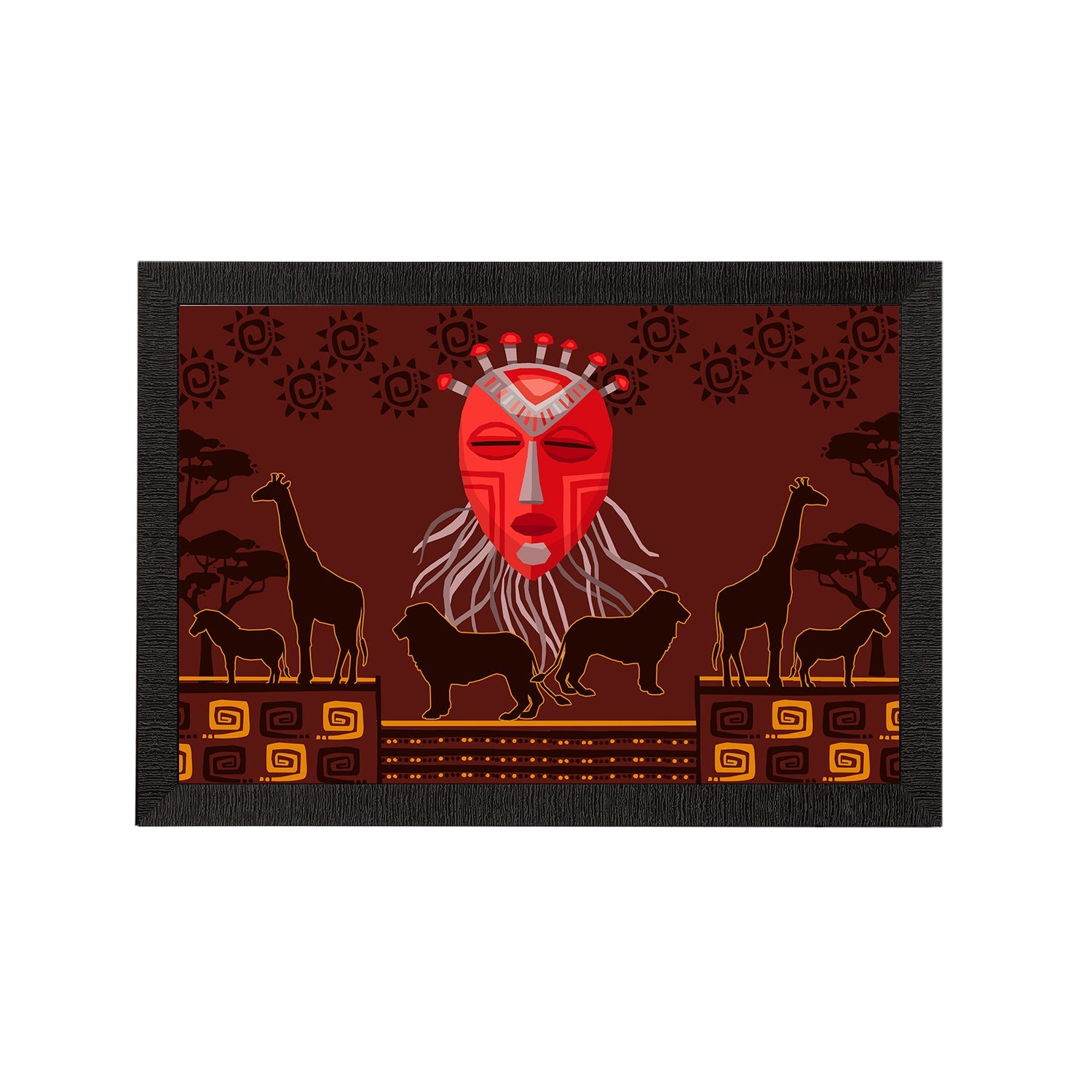 Tribal Theme Satin Matt Texture UV Art Painting Kafalo