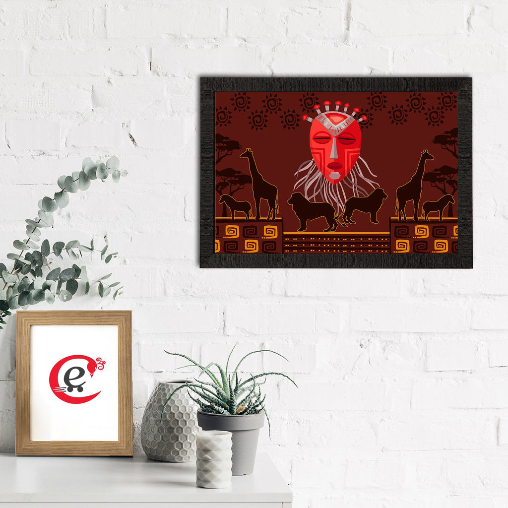 Tribal Theme Satin Matt Texture UV Art Painting Kafalo