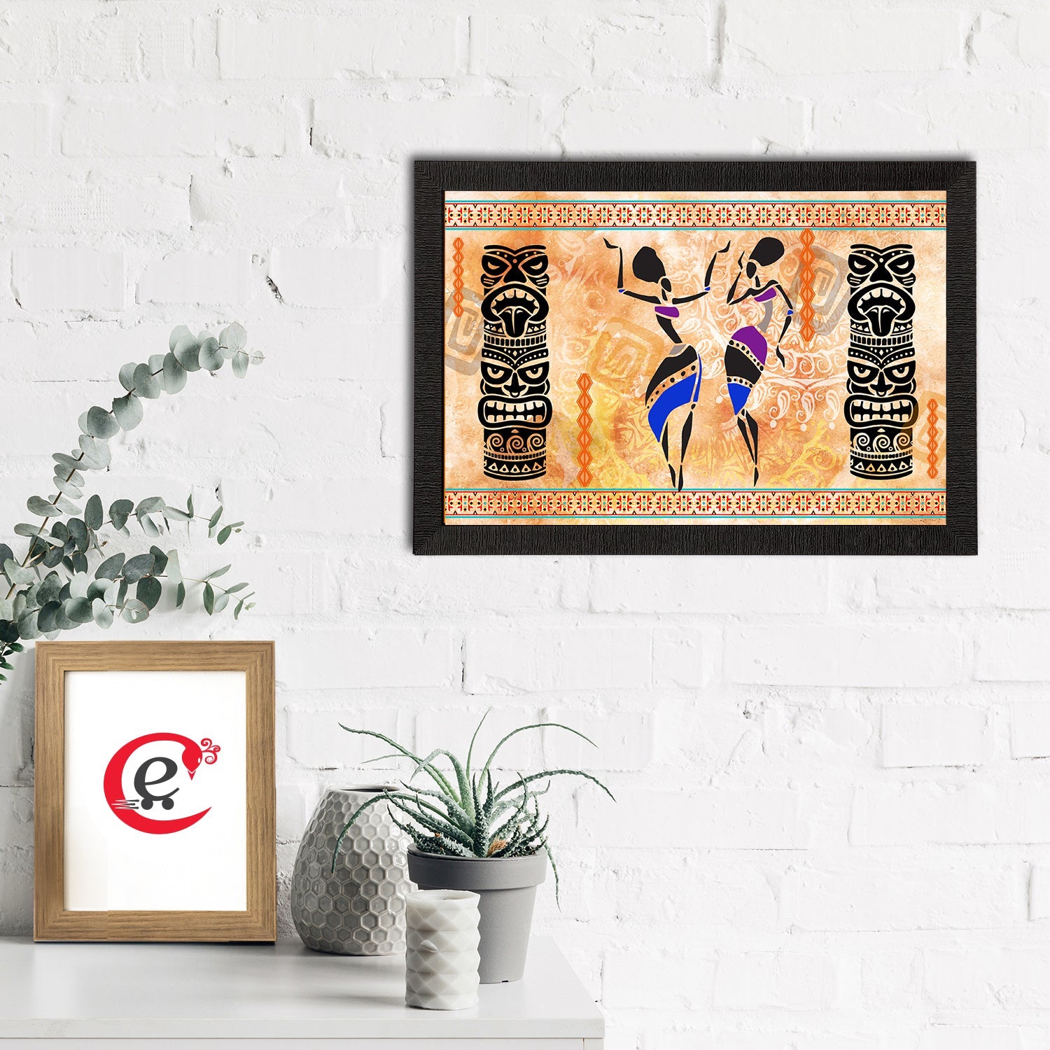 Tribal Theme Satin Matt Texture UV Art Painting Kafalo