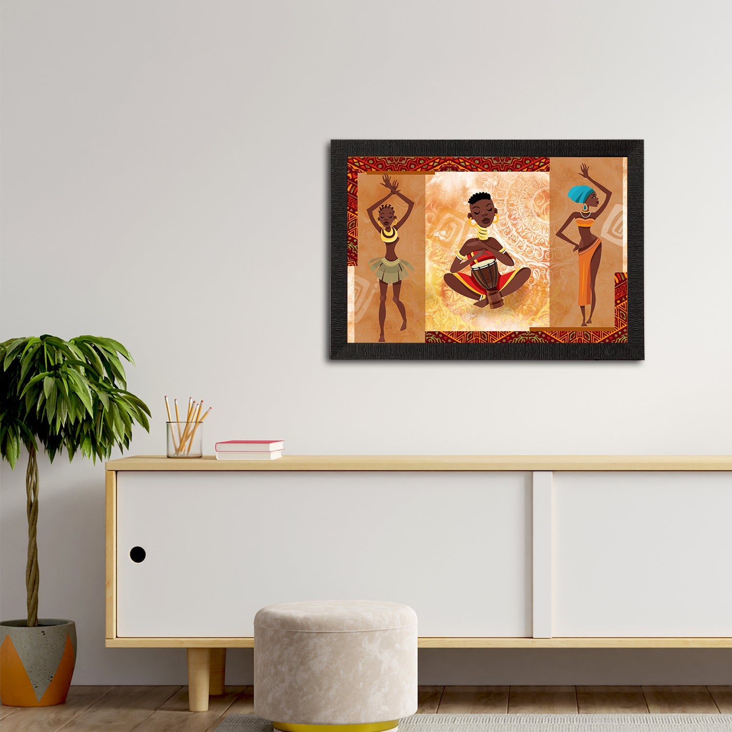Tribal Theme Satin Matt Texture UV Art Painting Kafalo