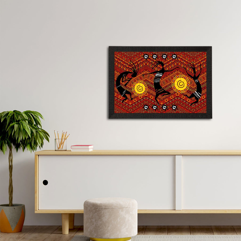 Tribal Theme Satin Matt Texture UV Art Painting Kafalo
