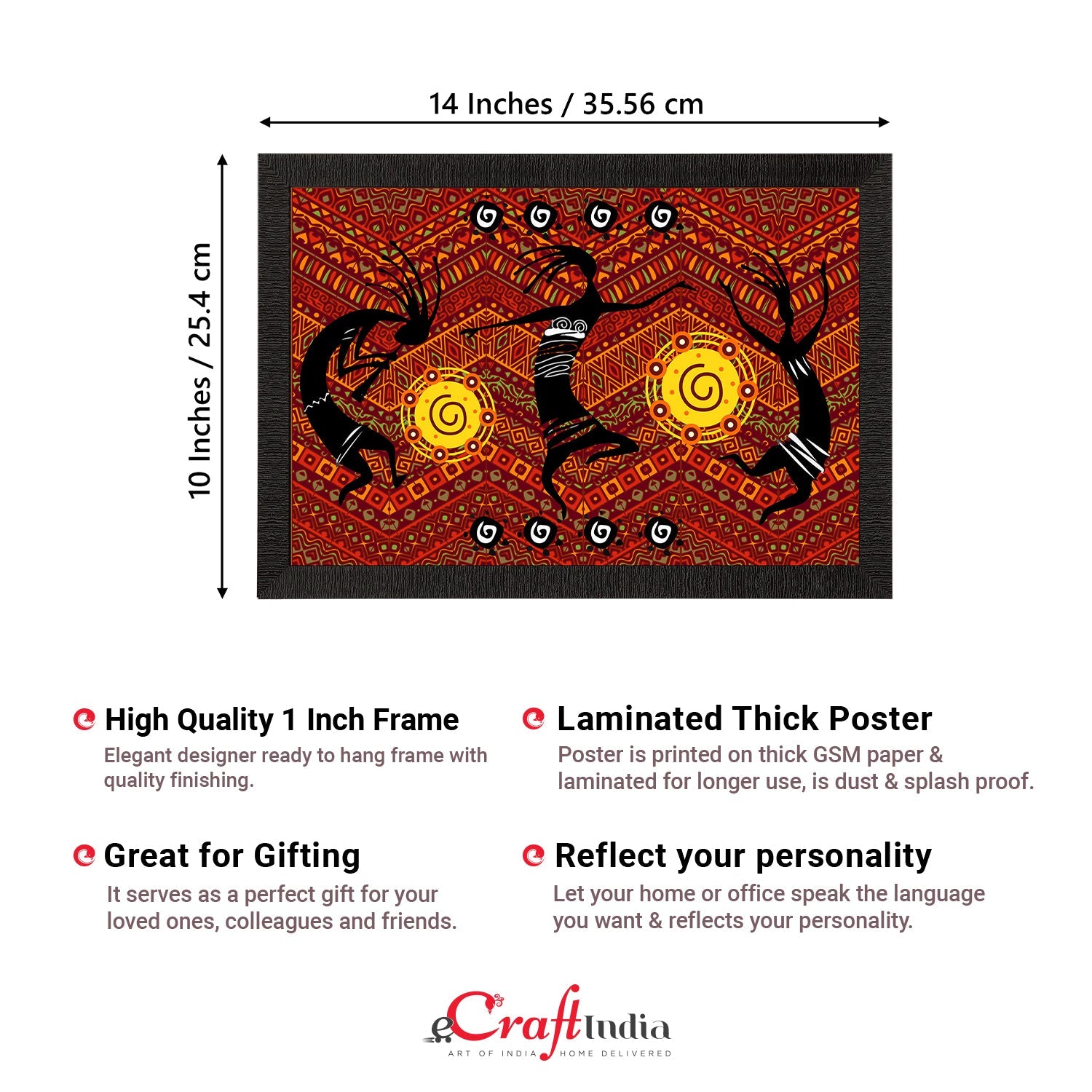 Tribal Theme Satin Matt Texture UV Art Painting Kafalo