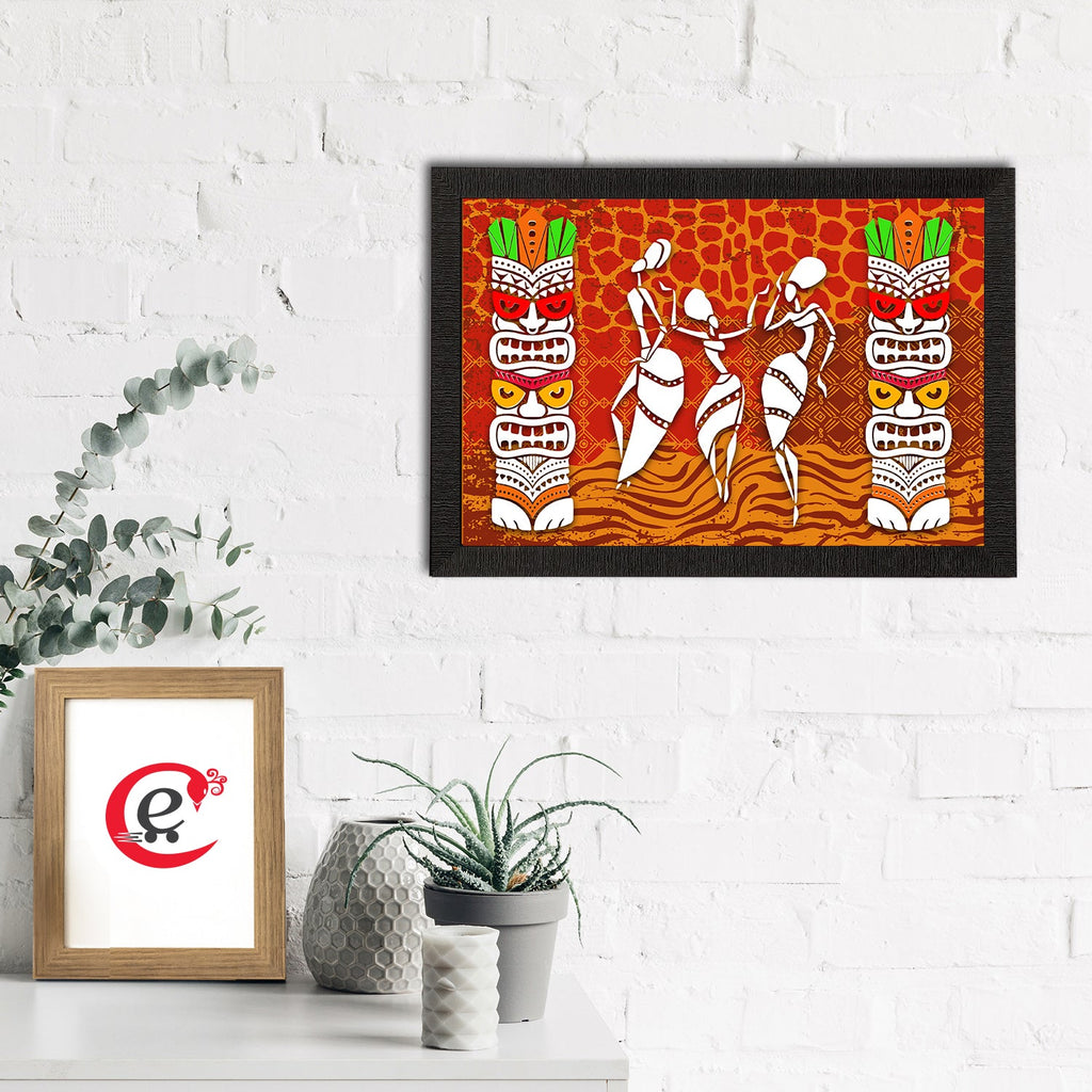 Tribal Theme Satin Matt Texture UV Art Painting Kafalo
