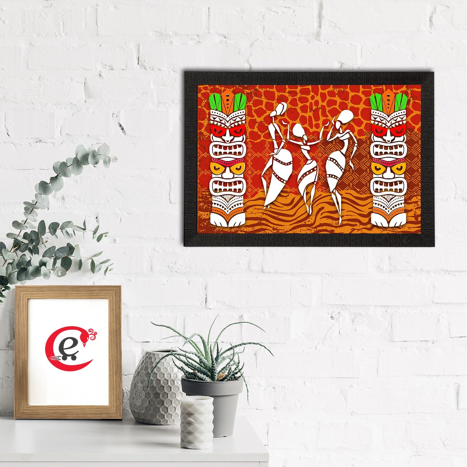 Tribal Theme Satin Matt Texture UV Art Painting Kafalo