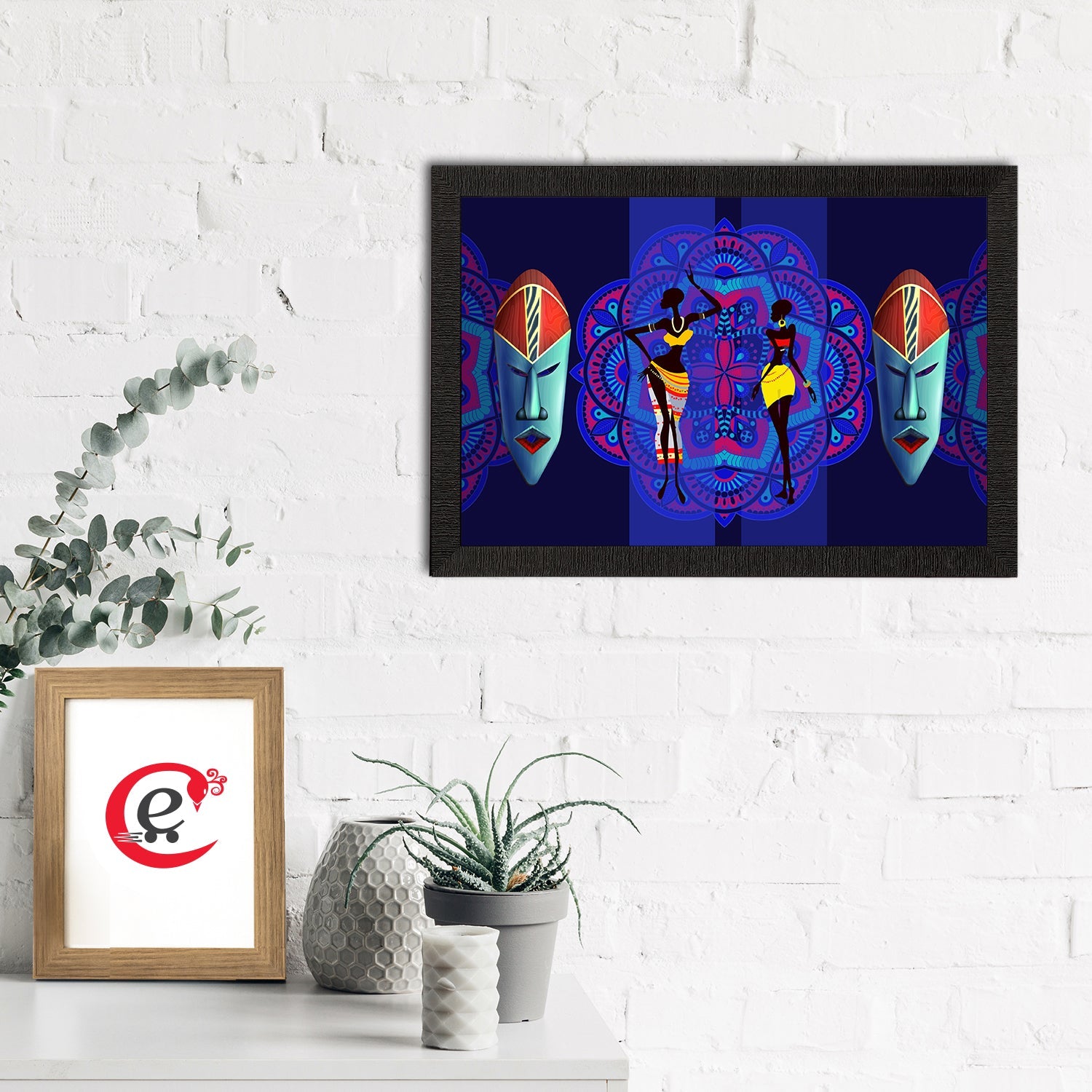 Tribal Theme Satin Matt Texture UV Art Painting Kafalo