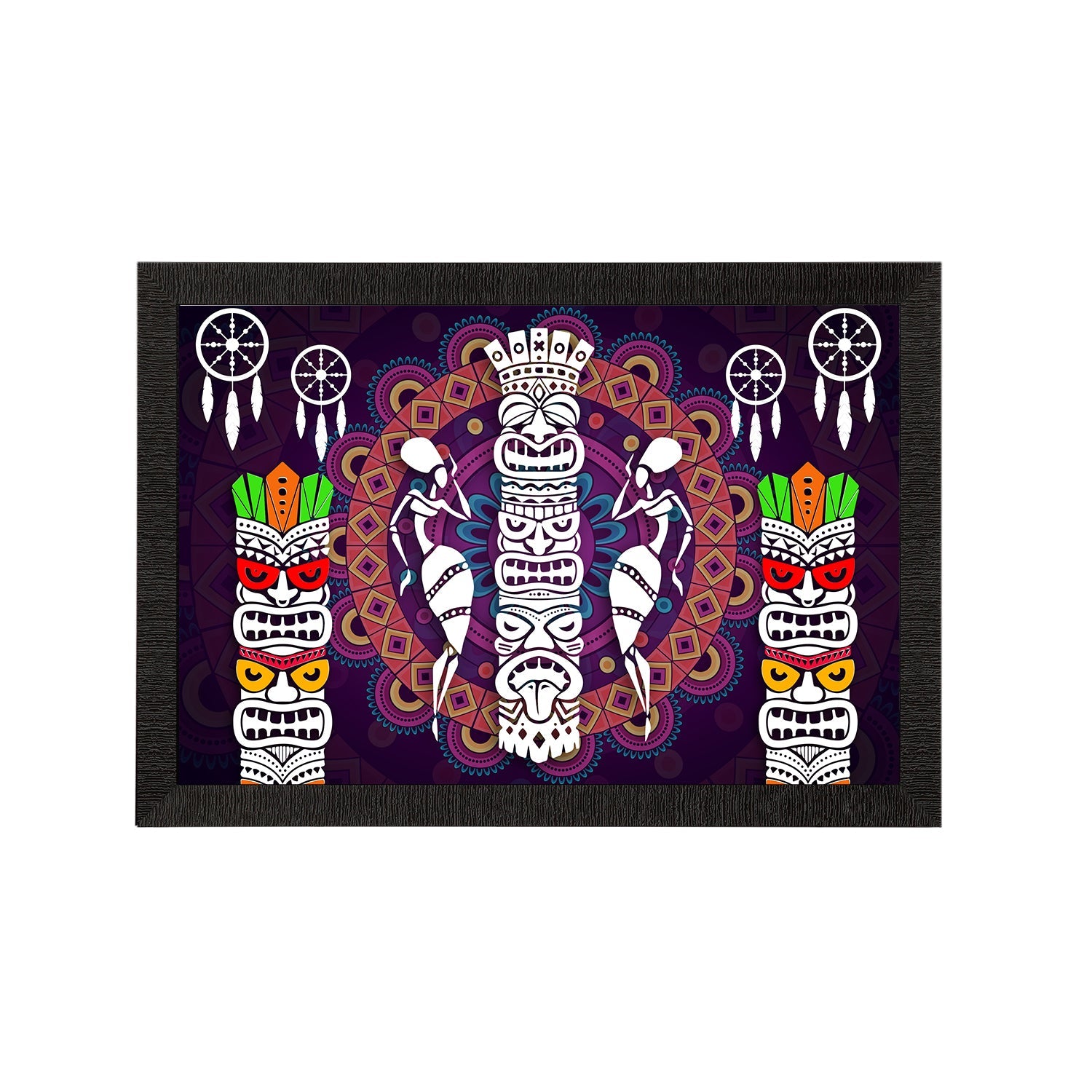Tribal Theme Satin Matt Texture UV Art Painting Kafalo