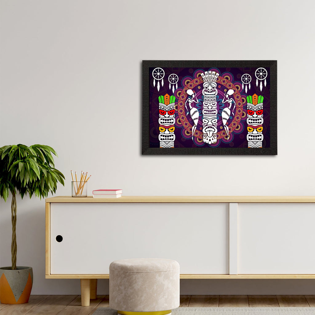 Tribal Theme Satin Matt Texture UV Art Painting Kafalo