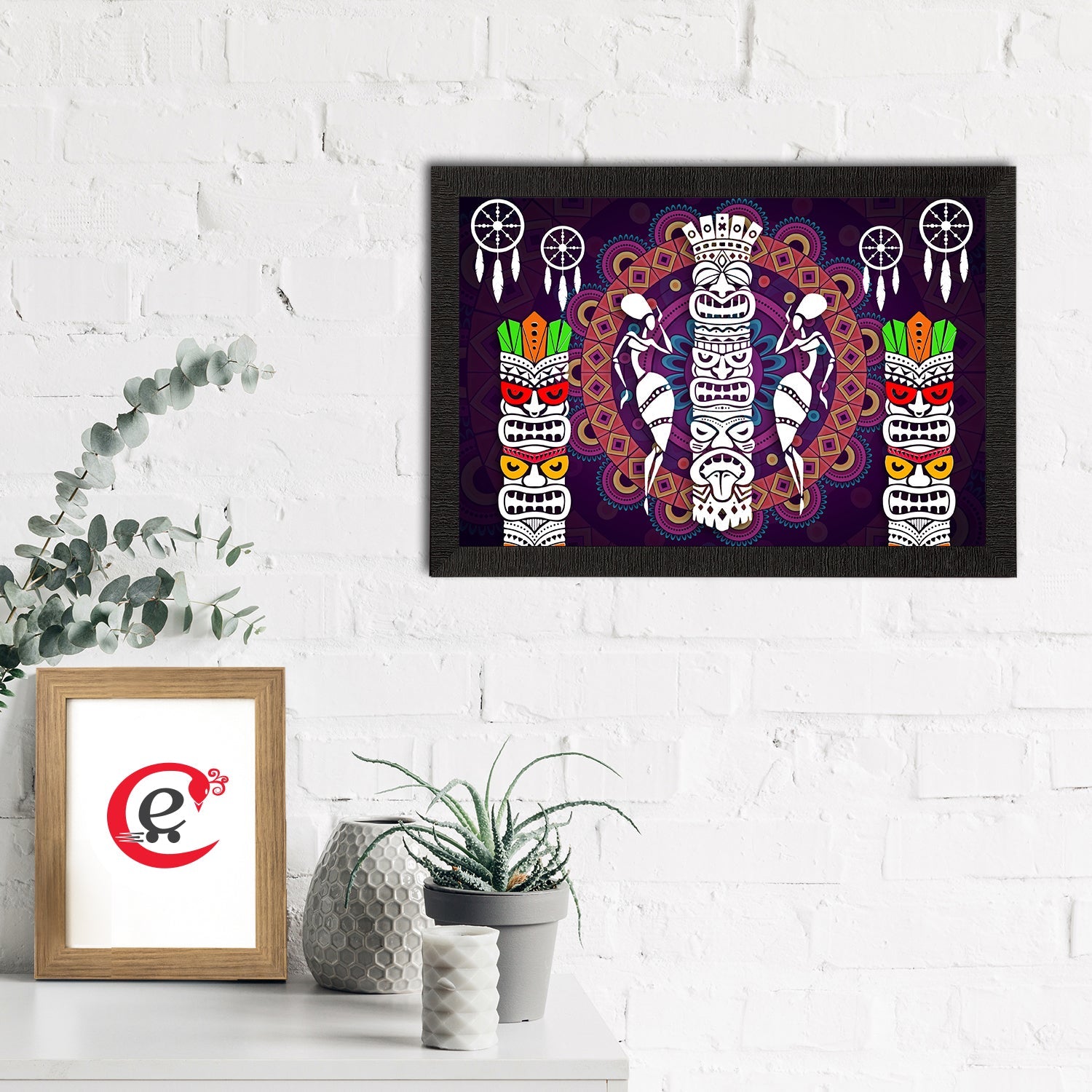 Tribal Theme Satin Matt Texture UV Art Painting Kafalo