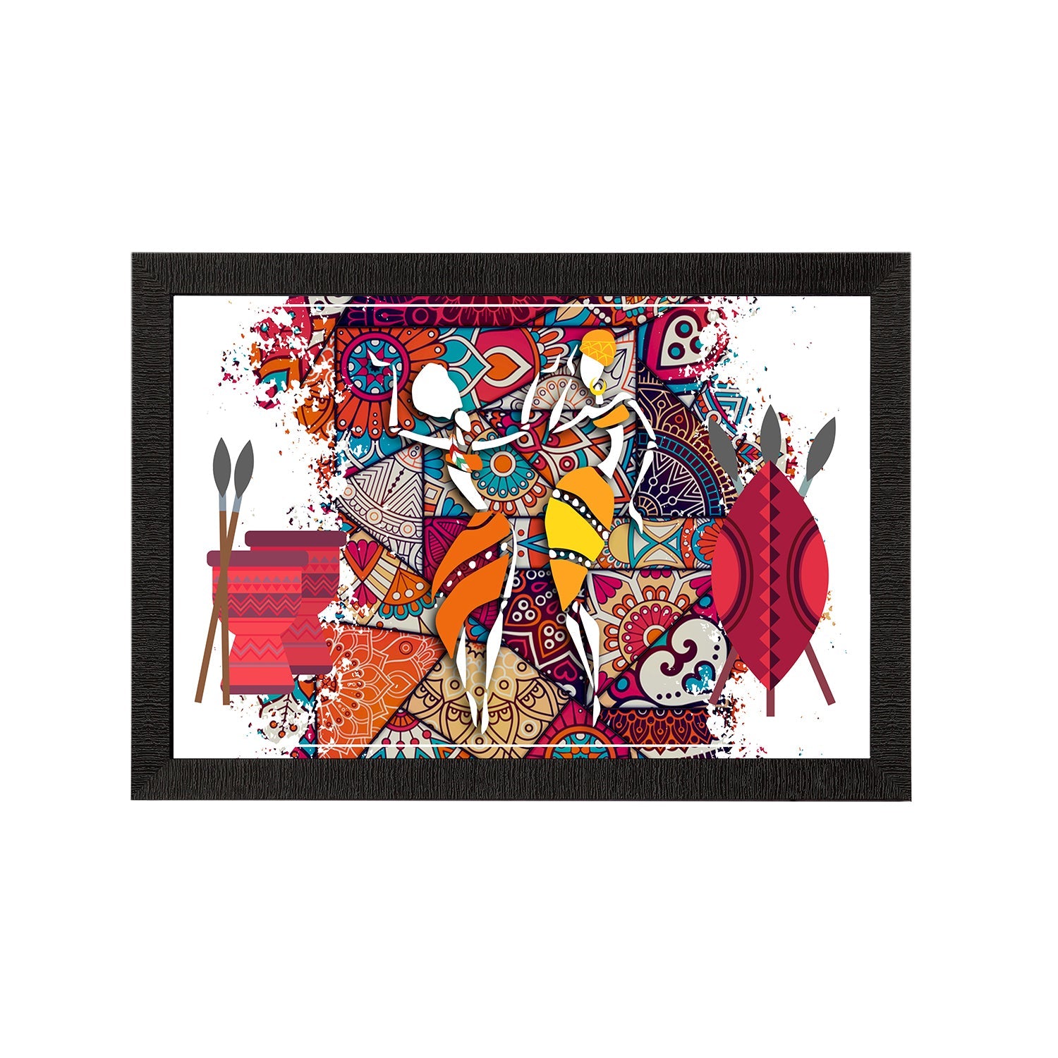 Tribal Theme Satin Matt Texture UV Art Painting Kafalo