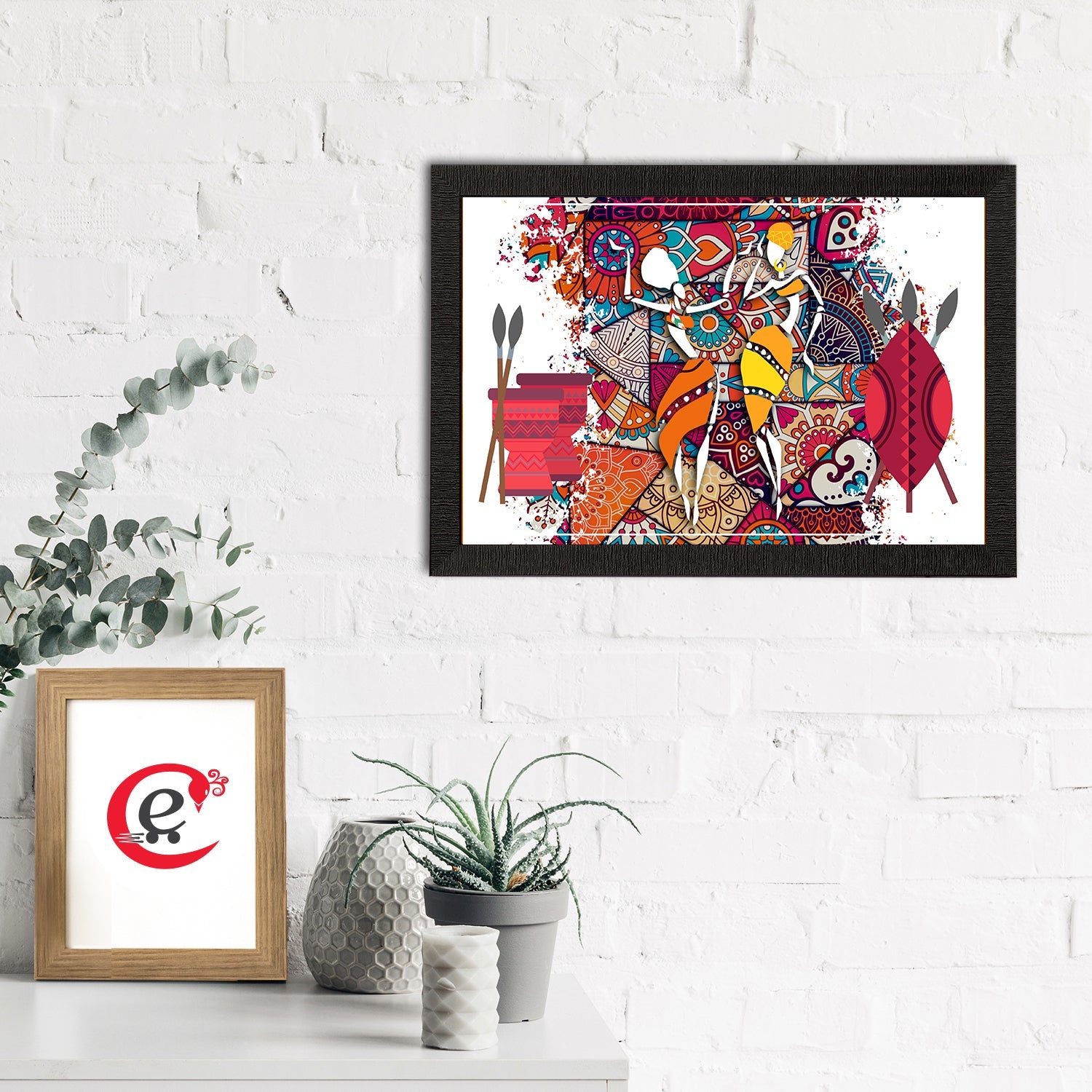Tribal Theme Satin Matt Texture UV Art Painting Kafalo