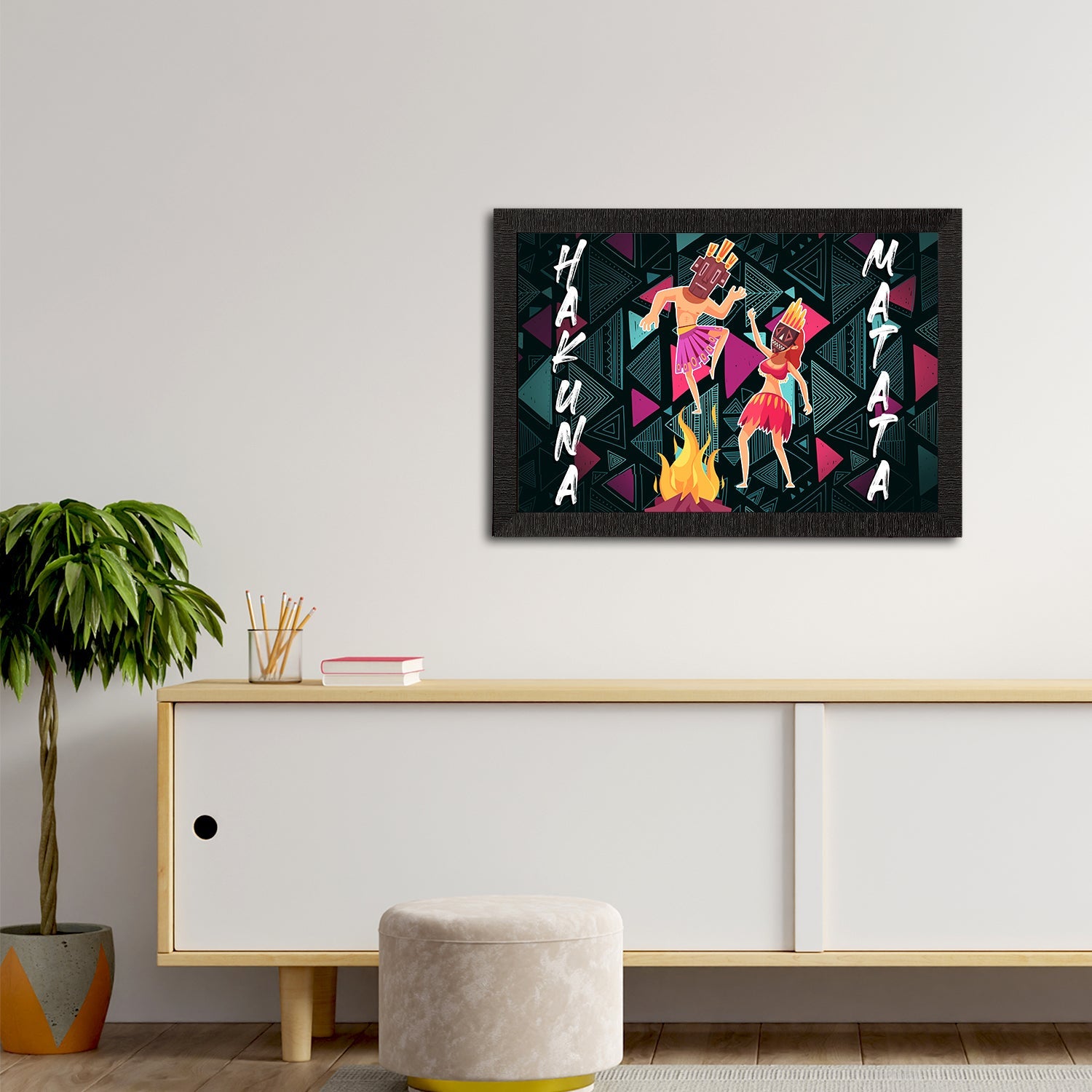 Tribal Theme Satin Matt Texture UV Art Painting Kafalo