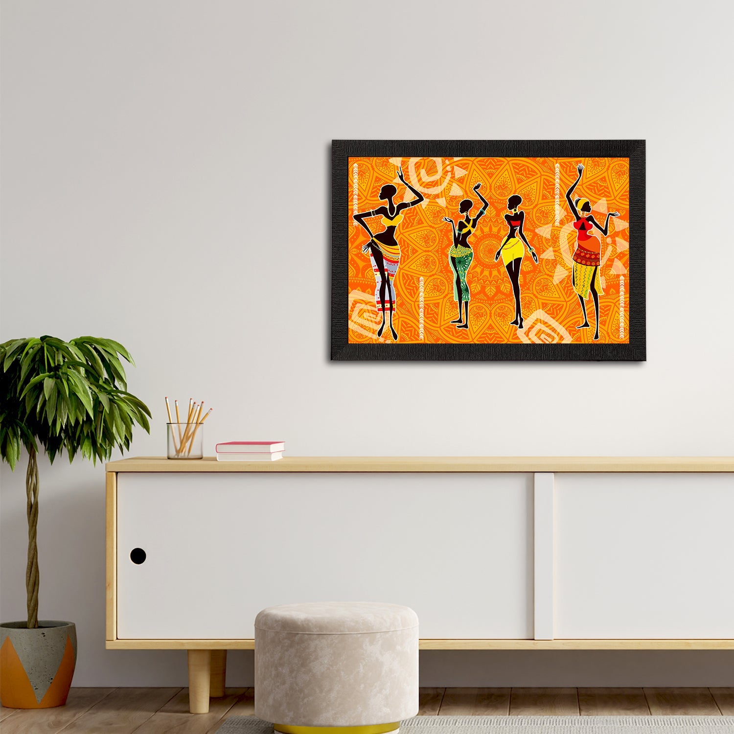 Tribal Theme Satin Matt Texture UV Art Painting Kafalo