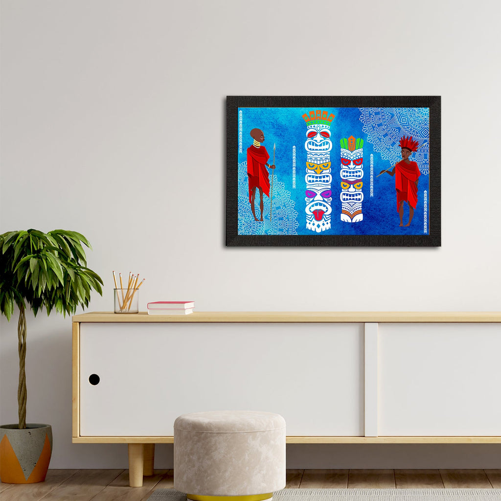 Tribal Theme Satin Matt Texture UV Art Painting Kafalo