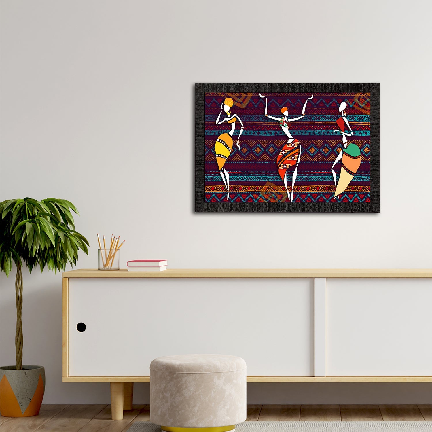 Tribal Theme Satin Matt Texture UV Art Painting Kafalo