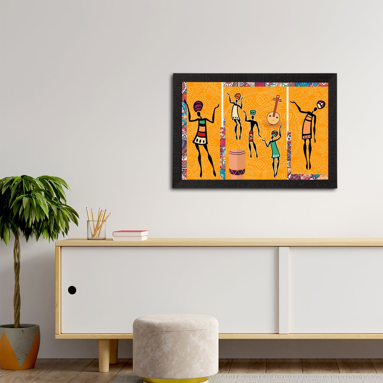 Tribal Theme Satin Matt Texture UV Art Painting Kafalo