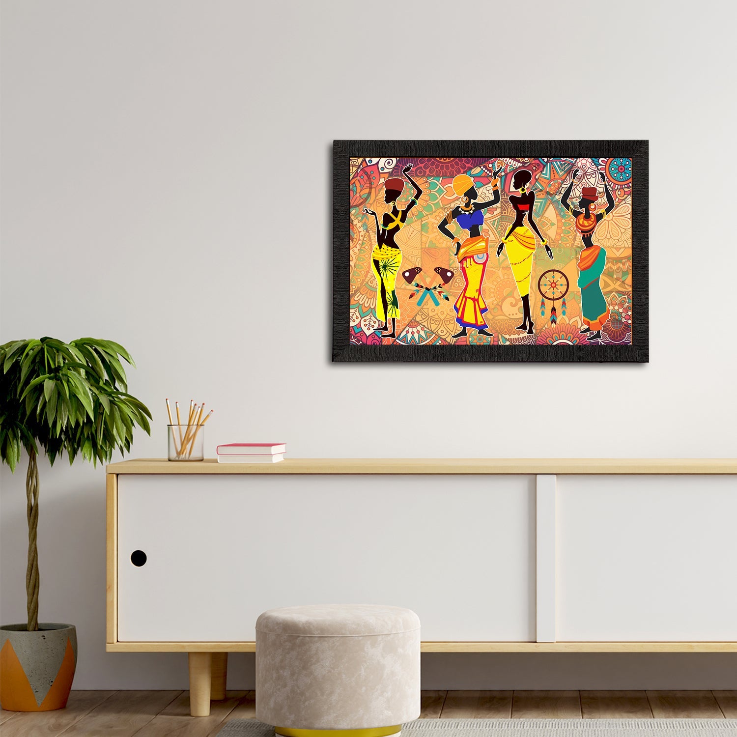 Tribal Theme Satin Matt Texture UV Art Painting Kafalo