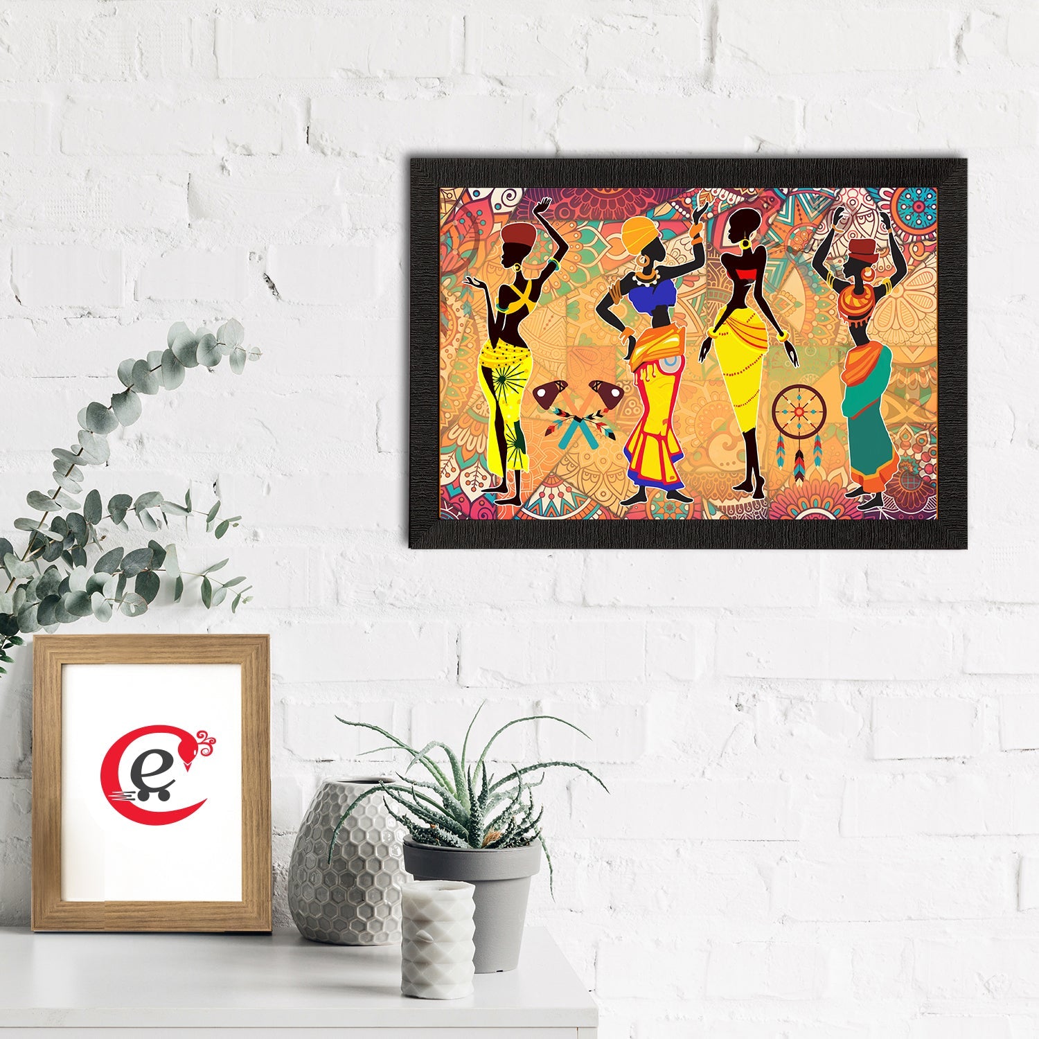 Tribal Theme Satin Matt Texture UV Art Painting Kafalo