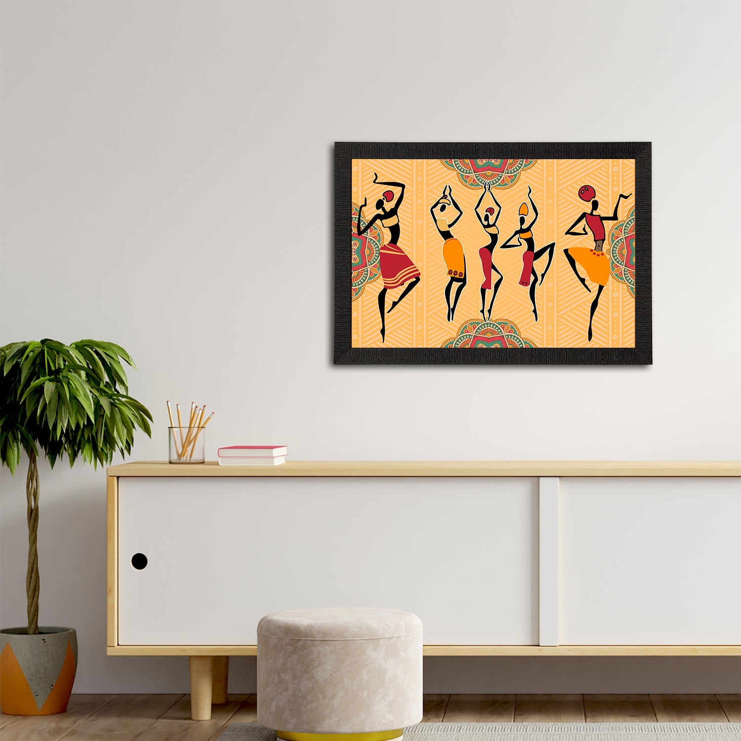 Tribal Theme Satin Matt Texture UV Art Painting Kafalo