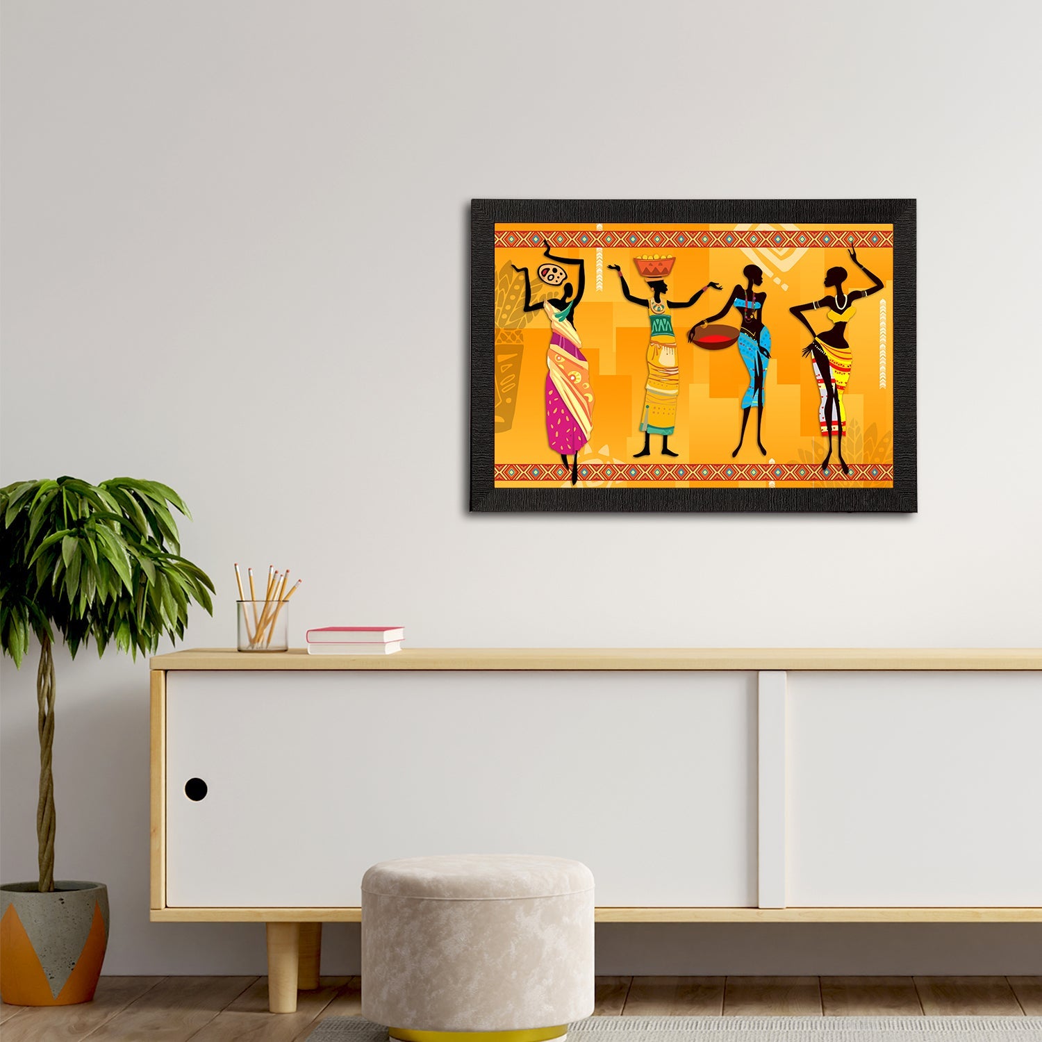 Tribal Theme Satin Matt Texture UV Art Painting Kafalo