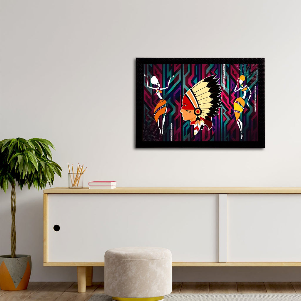 Tribal Theme Satin Matt Texture UV Art Painting Kafalo