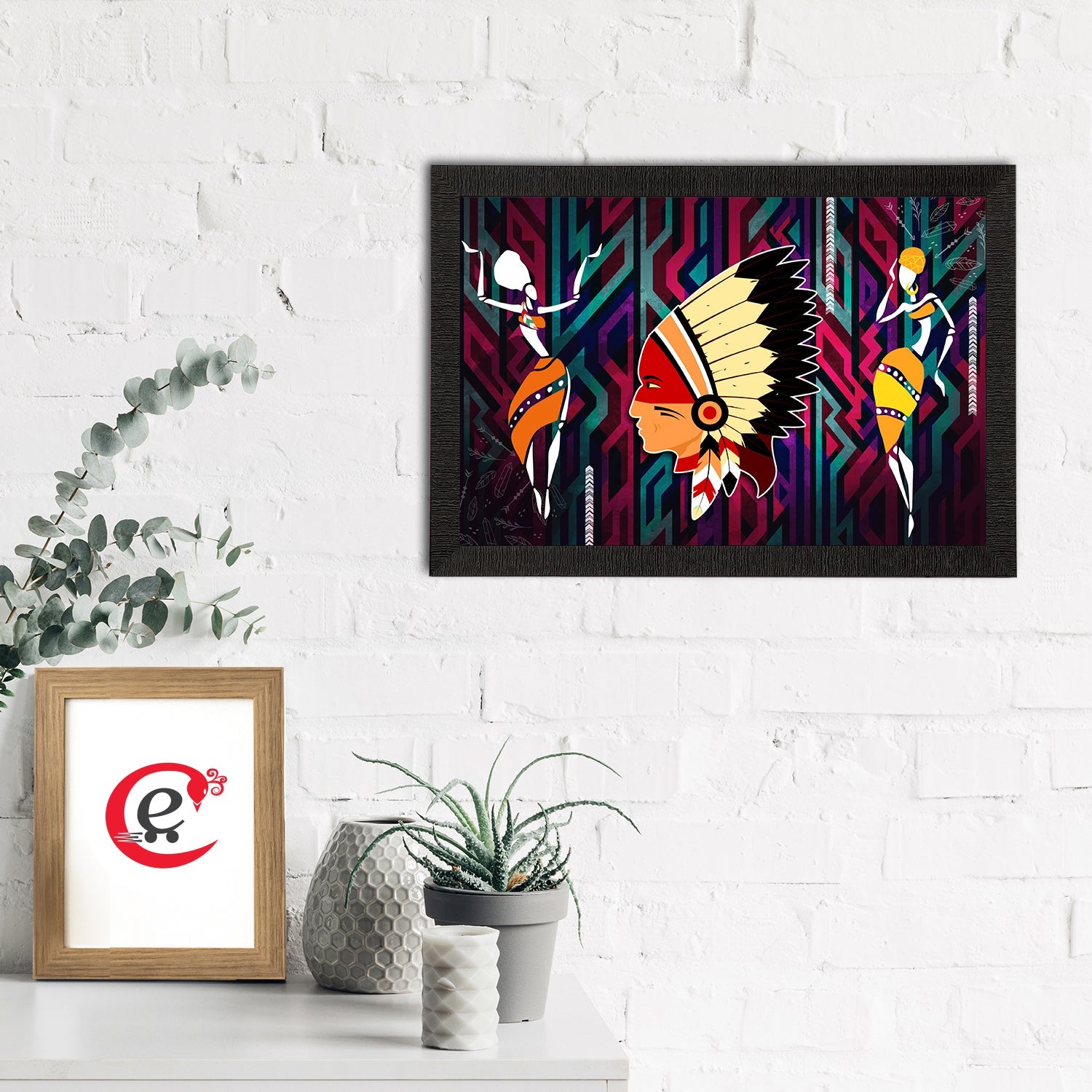 Tribal Theme Satin Matt Texture UV Art Painting Kafalo
