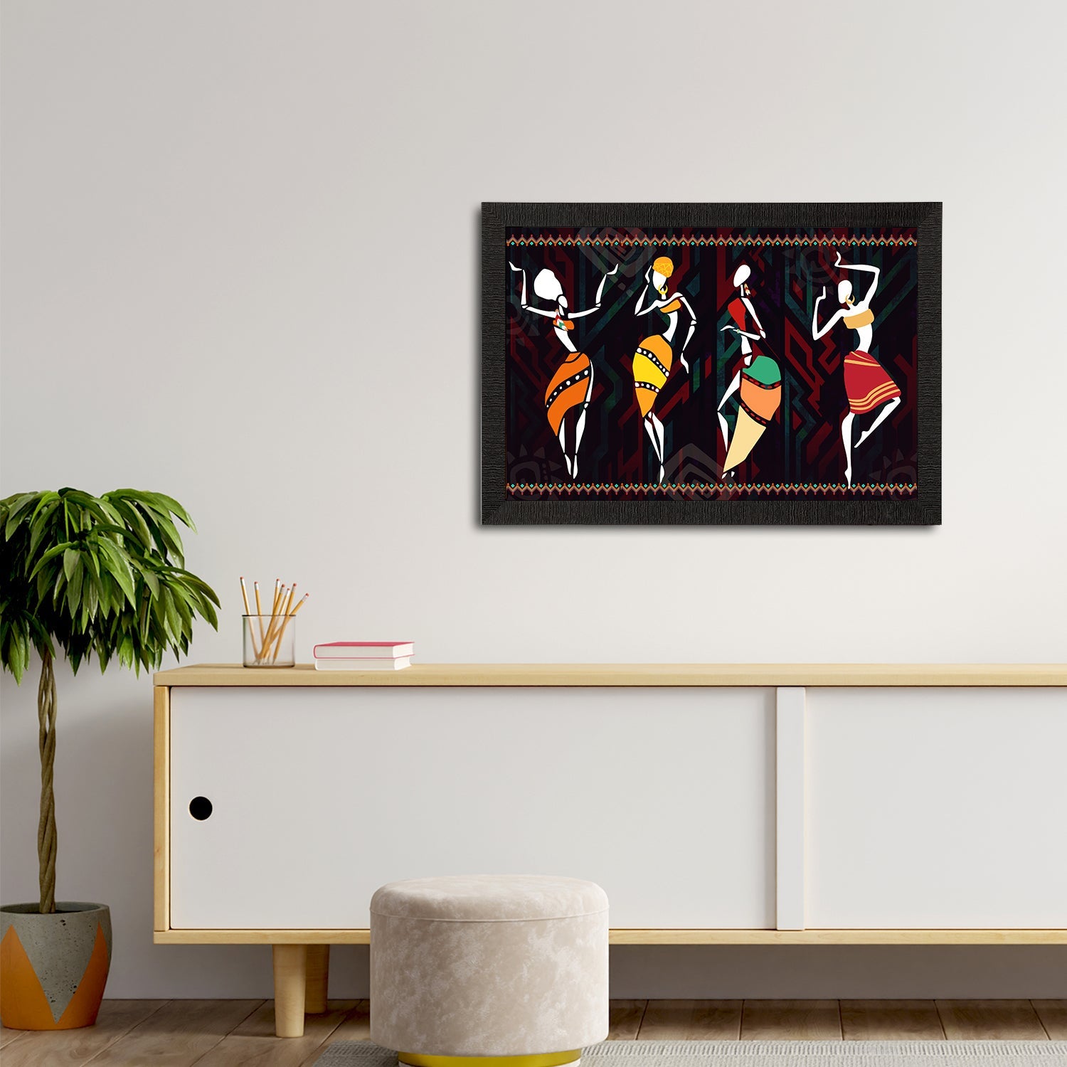 Tribal Theme Satin Matt Texture UV Art Painting Kafalo