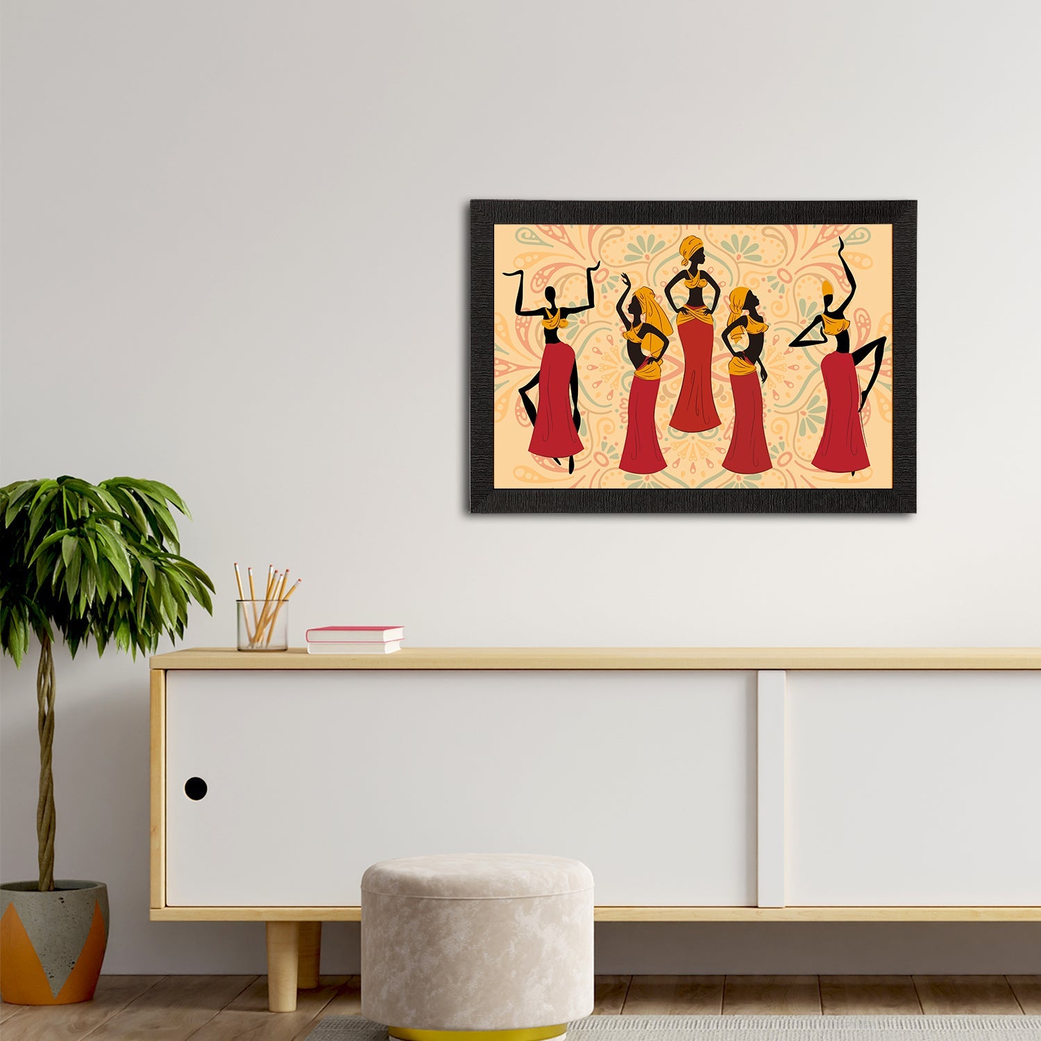 Tribal Theme Satin Matt Texture UV Art Painting Kafalo