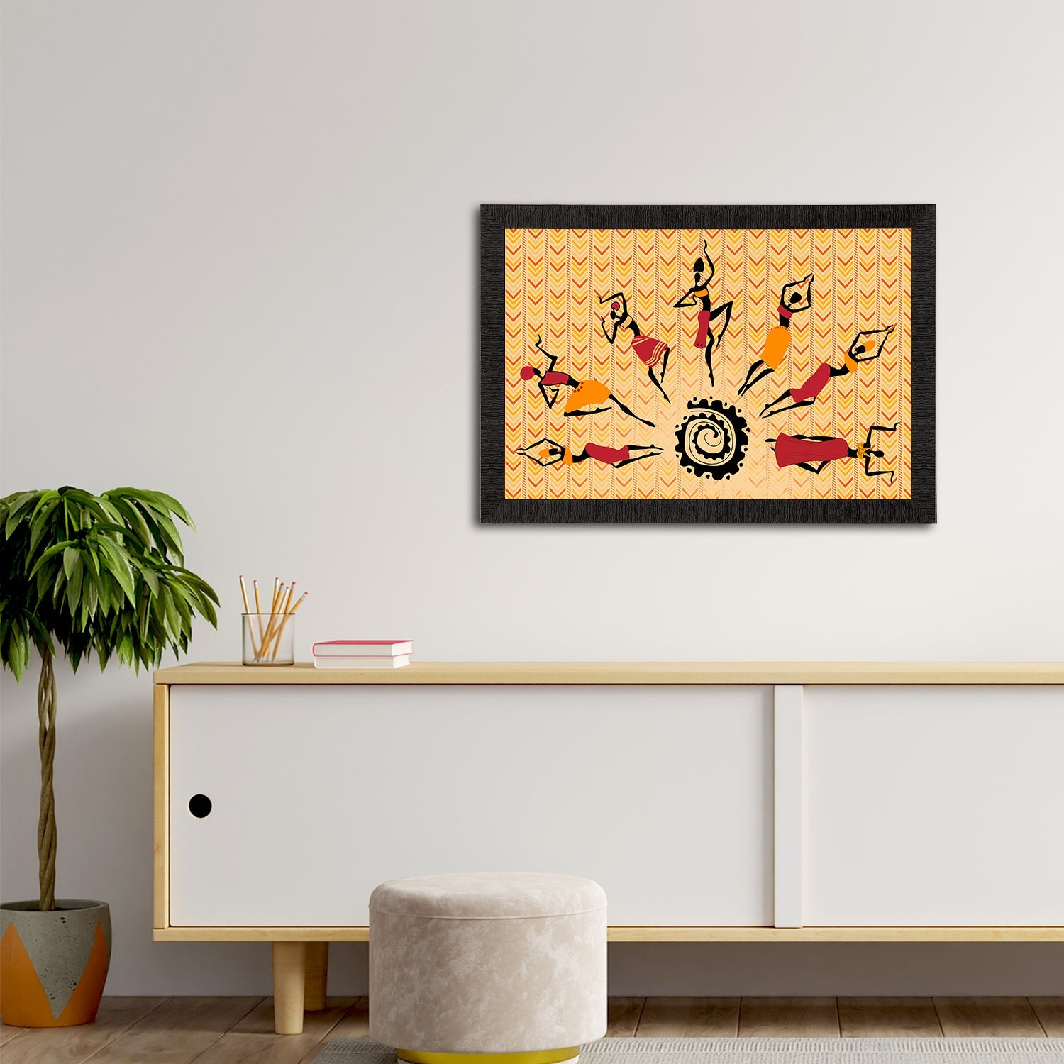 Tribal Theme Satin Matt Texture UV Art Painting Kafalo