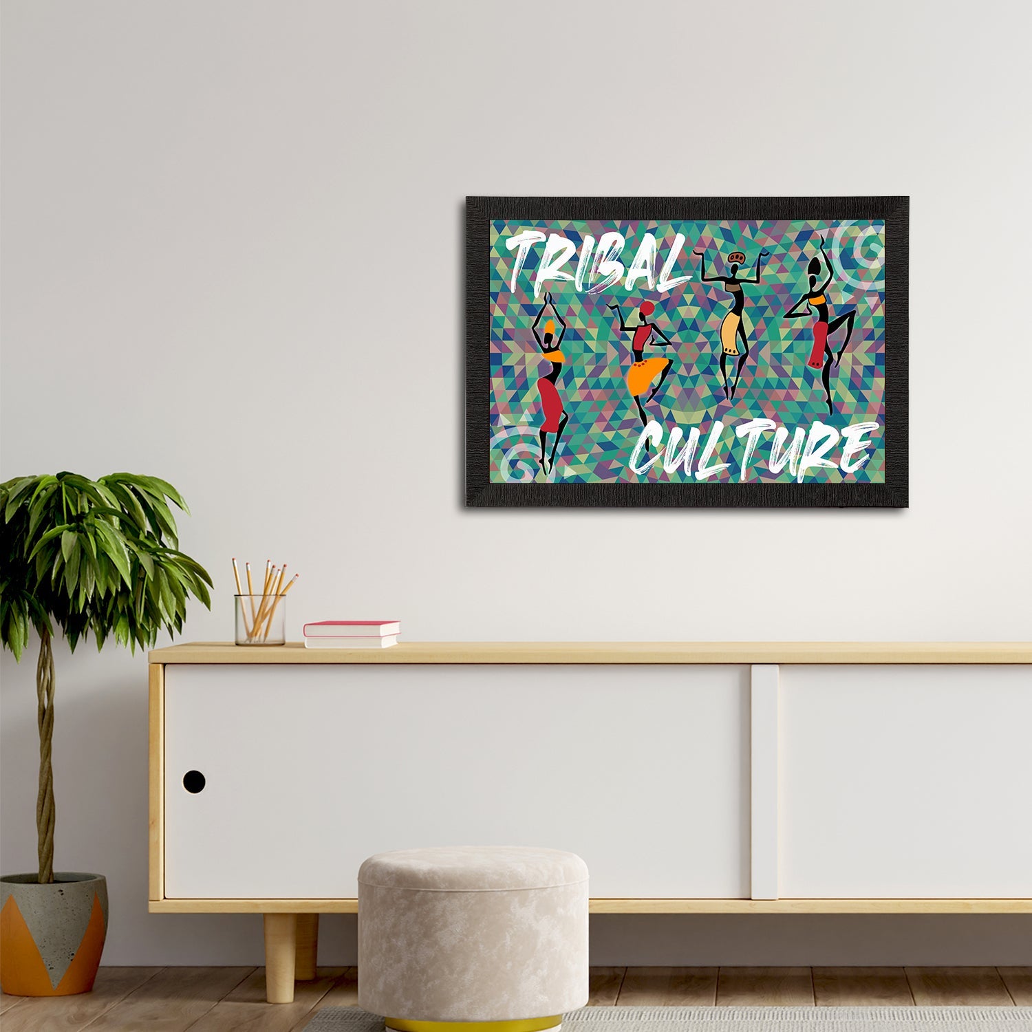 Tribal Theme Satin Matt Texture UV Art Painting Kafalo