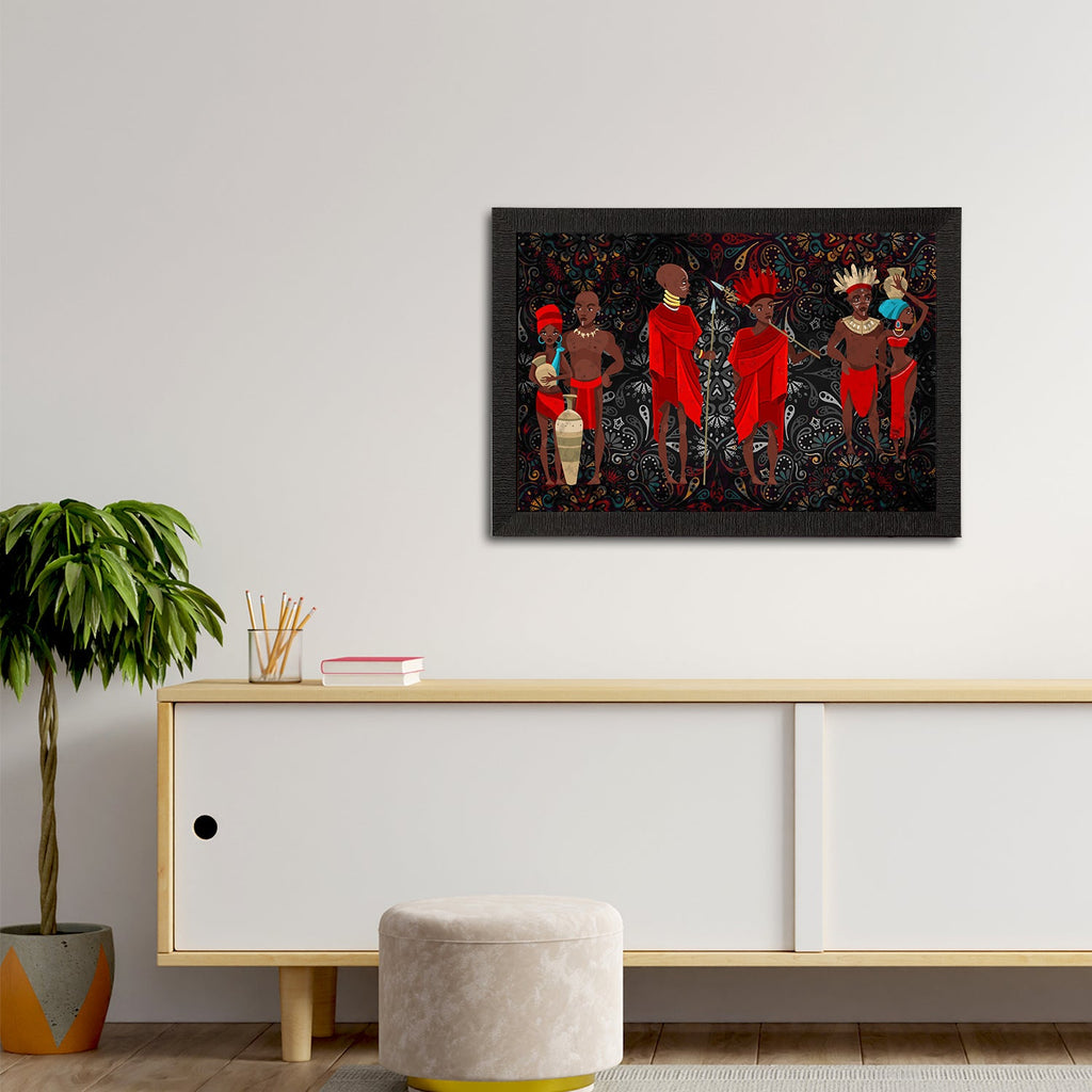 Tribal Theme Satin Matt Texture UV Art Painting Kafalo