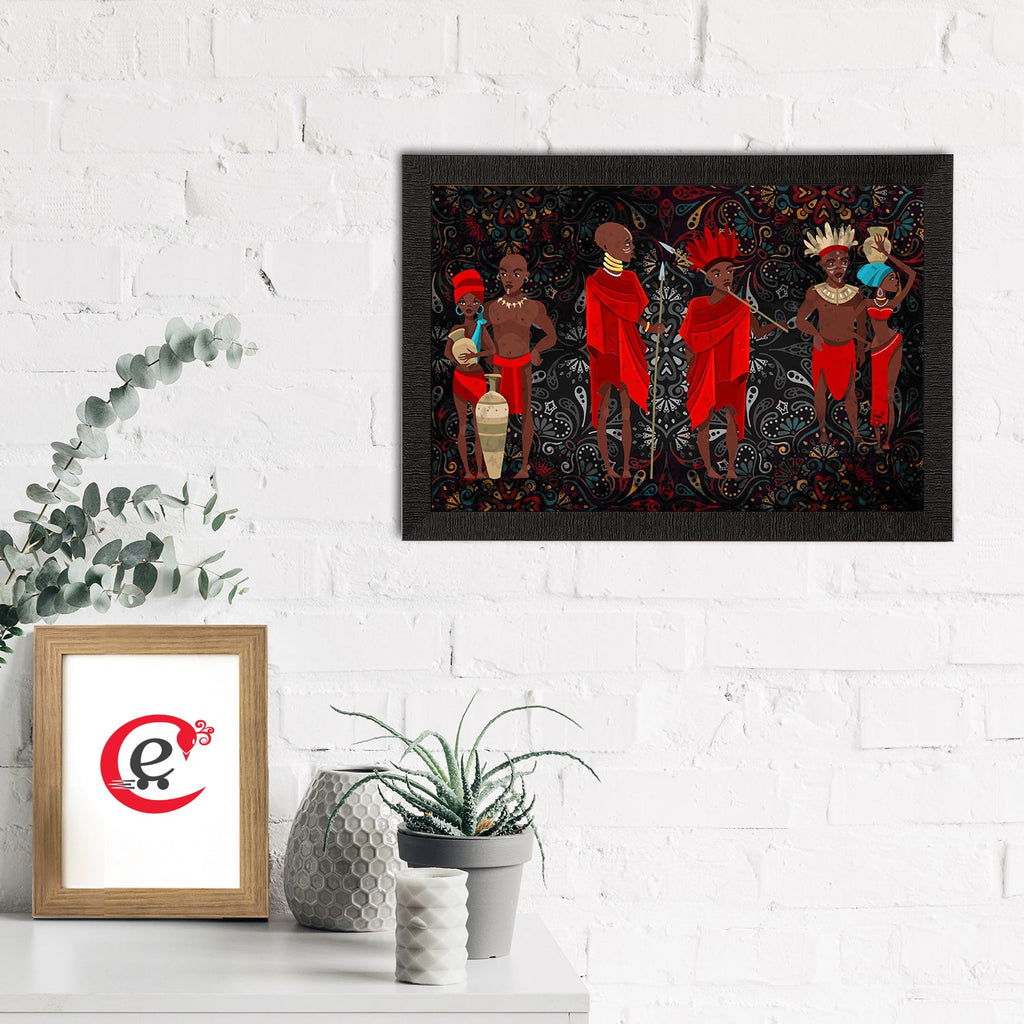 Tribal Theme Satin Matt Texture UV Art Painting Kafalo