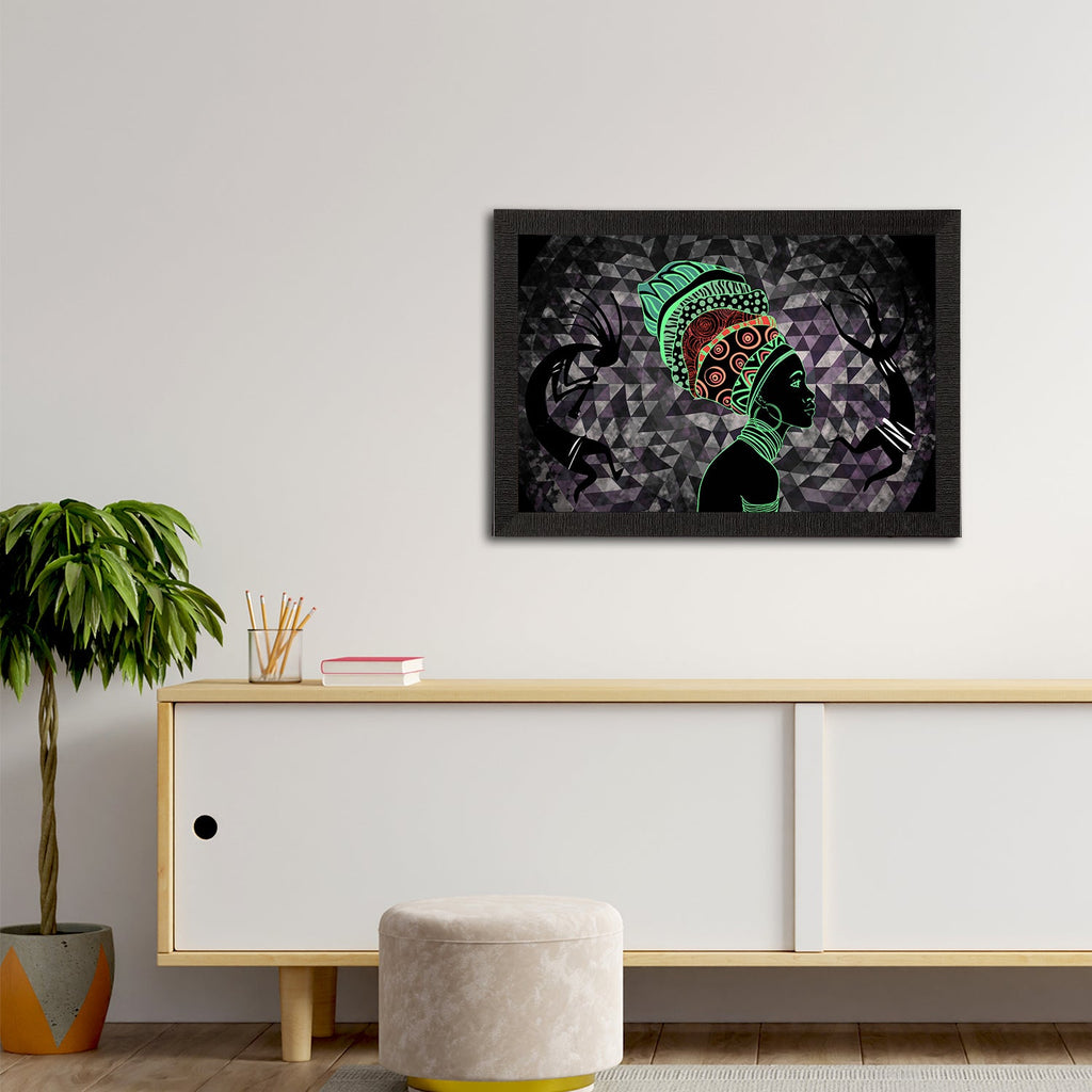Tribal Theme Satin Matt Texture UV Art Painting Kafalo