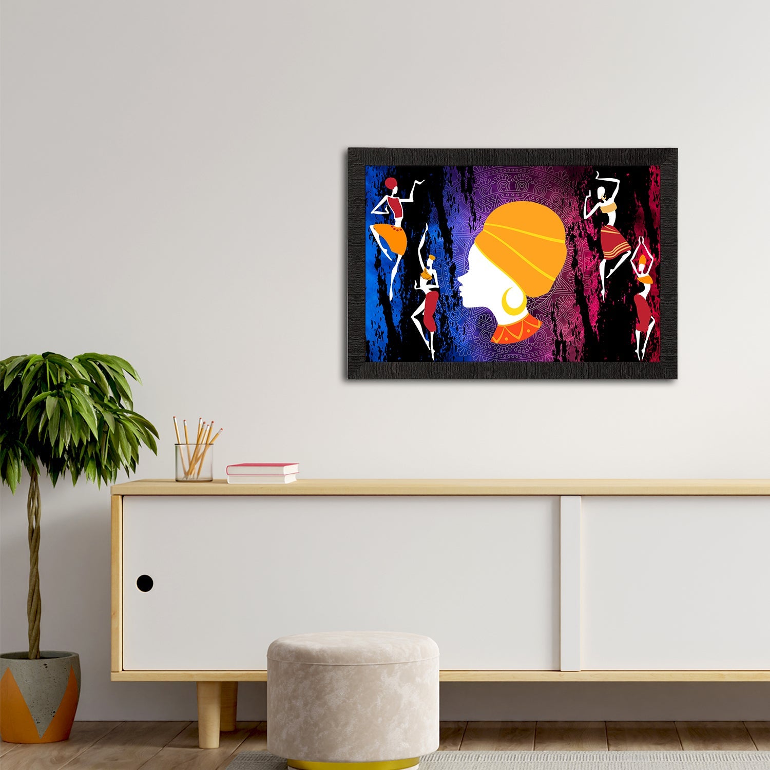 Tribal Theme Satin Matt Texture UV Art Painting Kafalo