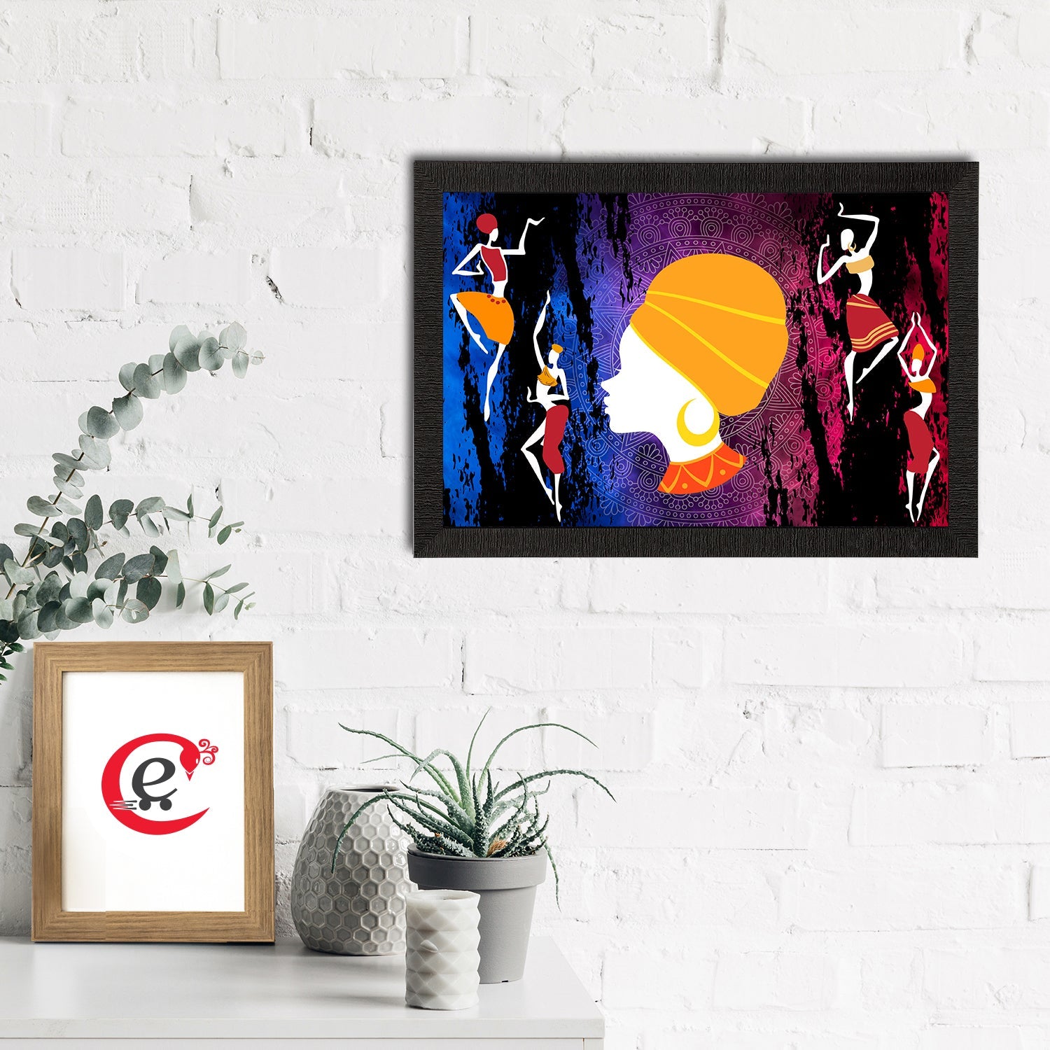 Tribal Theme Satin Matt Texture UV Art Painting Kafalo