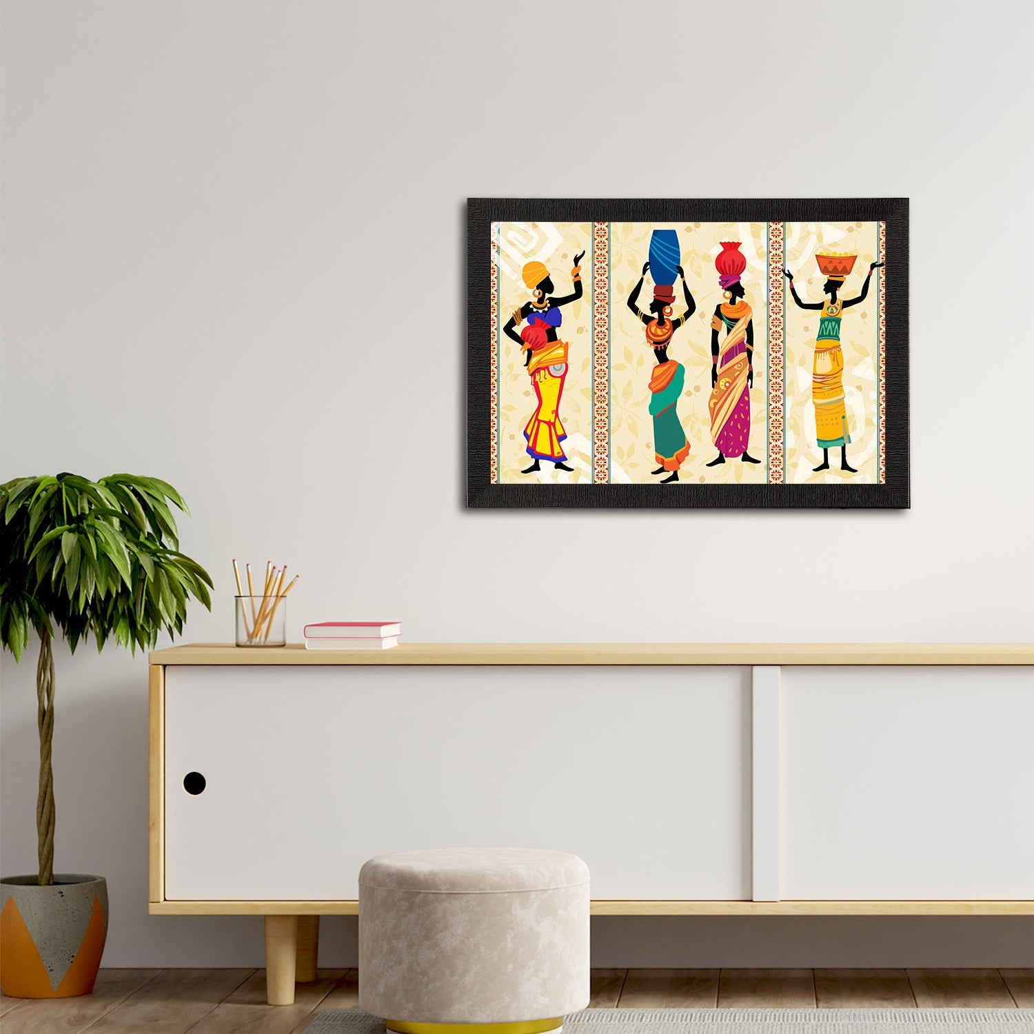 Tribal Theme Satin Matt Texture UV Art Painting Kafalo