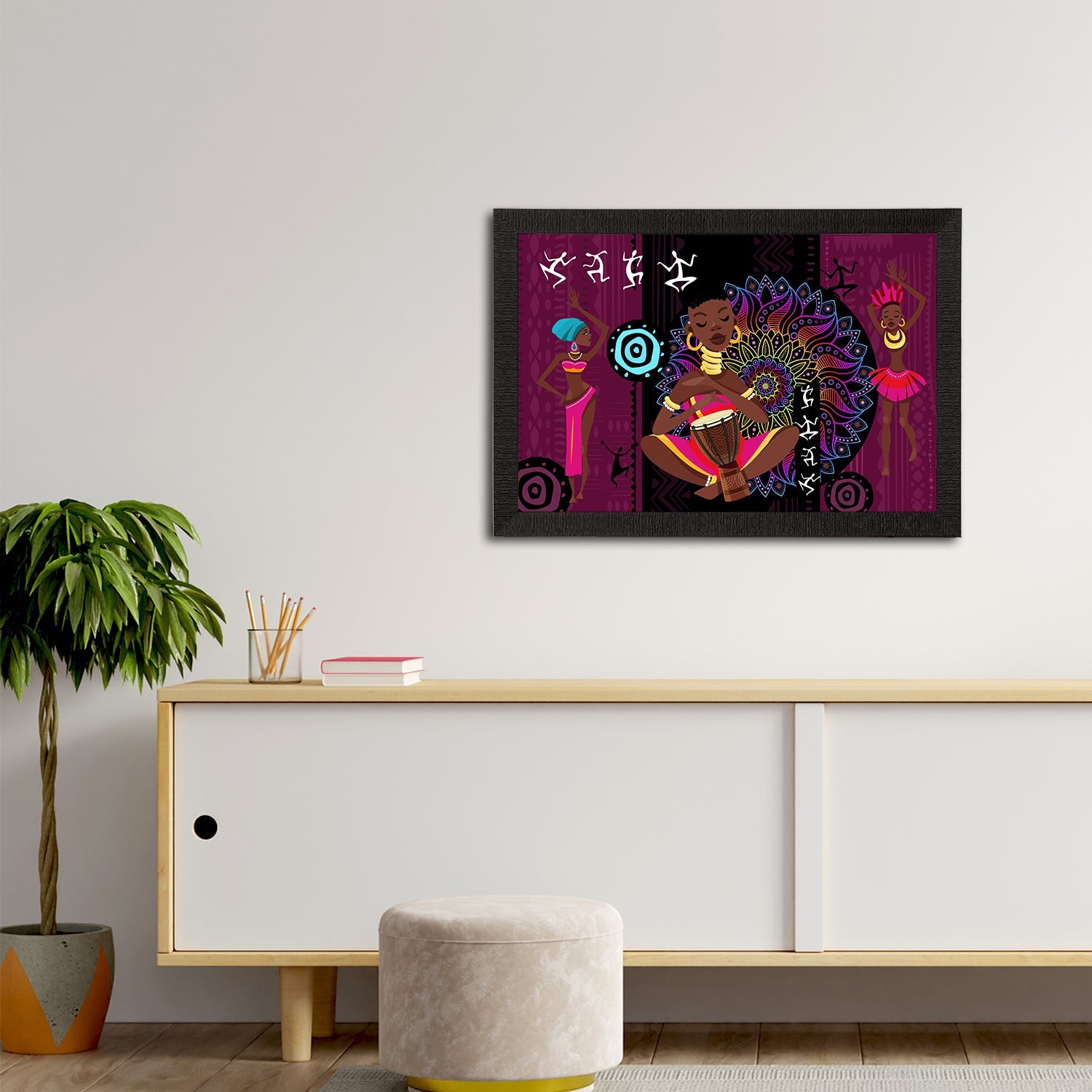 Tribal Theme Satin Matt Texture UV Art Painting Kafalo
