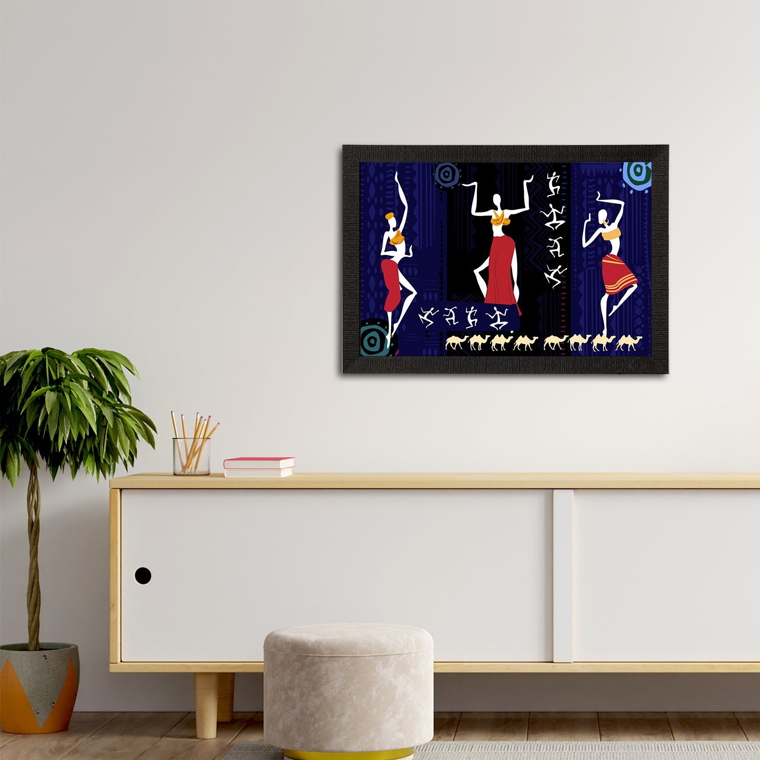 Tribal Theme Satin Matt Texture UV Art Painting Kafalo