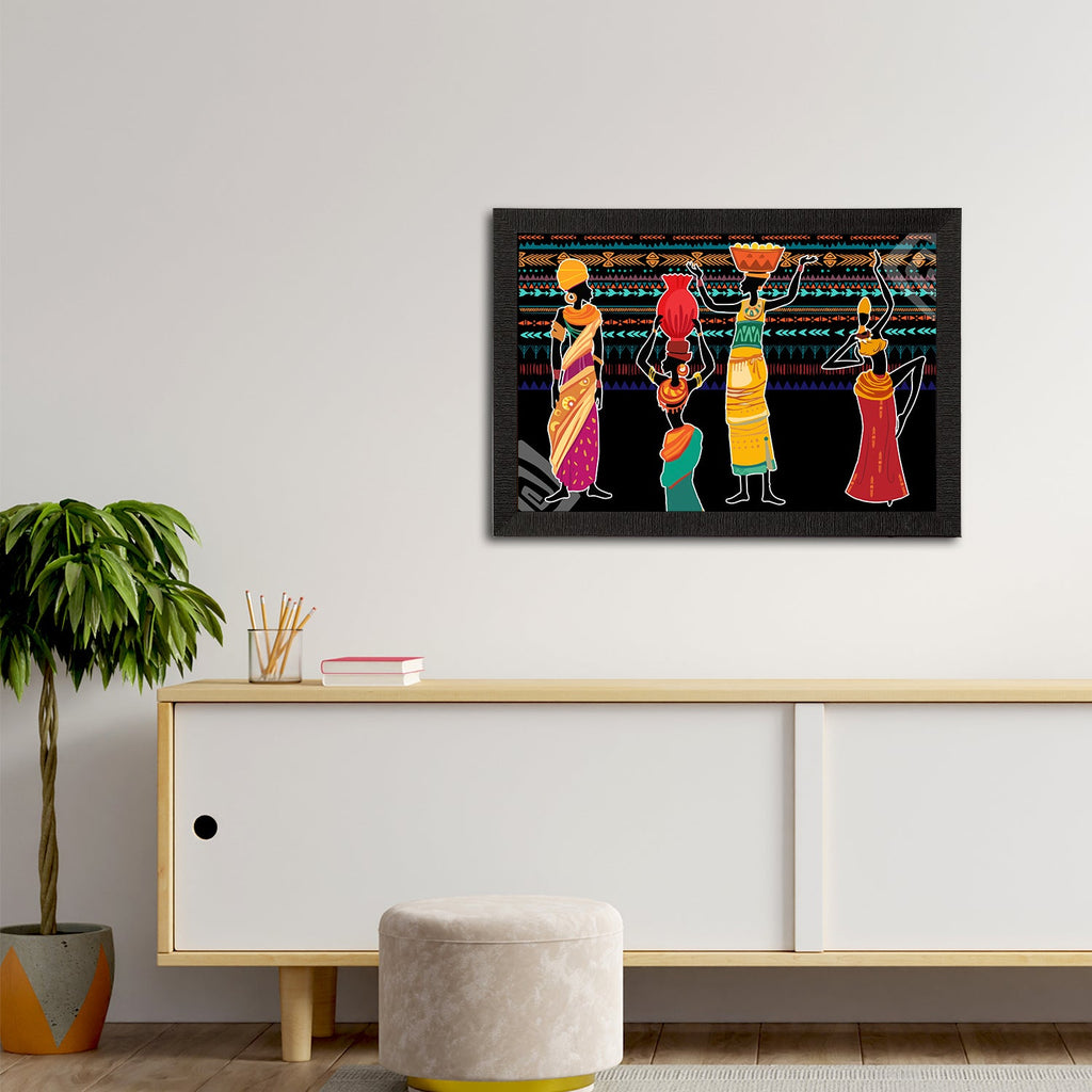 Tribal Theme Satin Matt Texture UV Art Painting Kafalo
