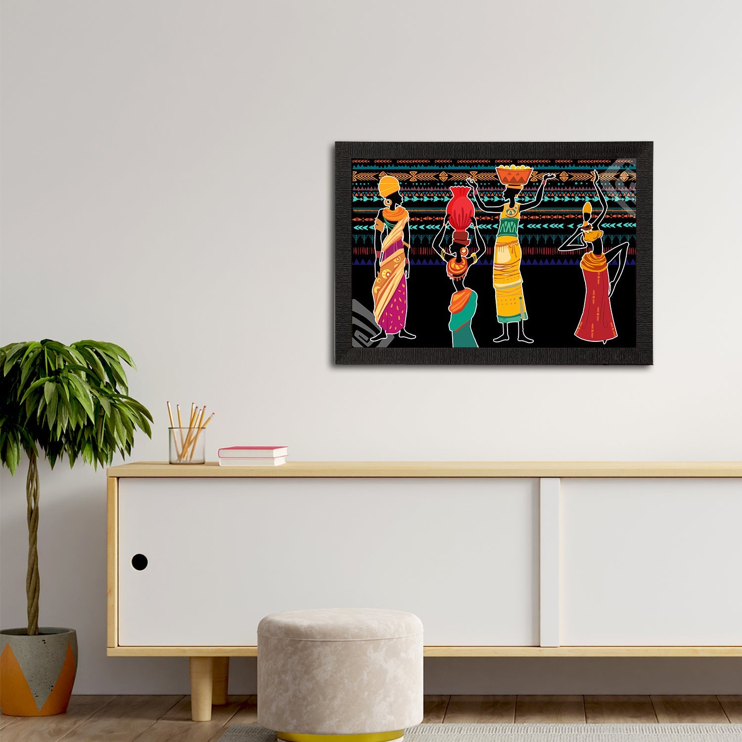 Tribal Theme Satin Matt Texture UV Art Painting Kafalo