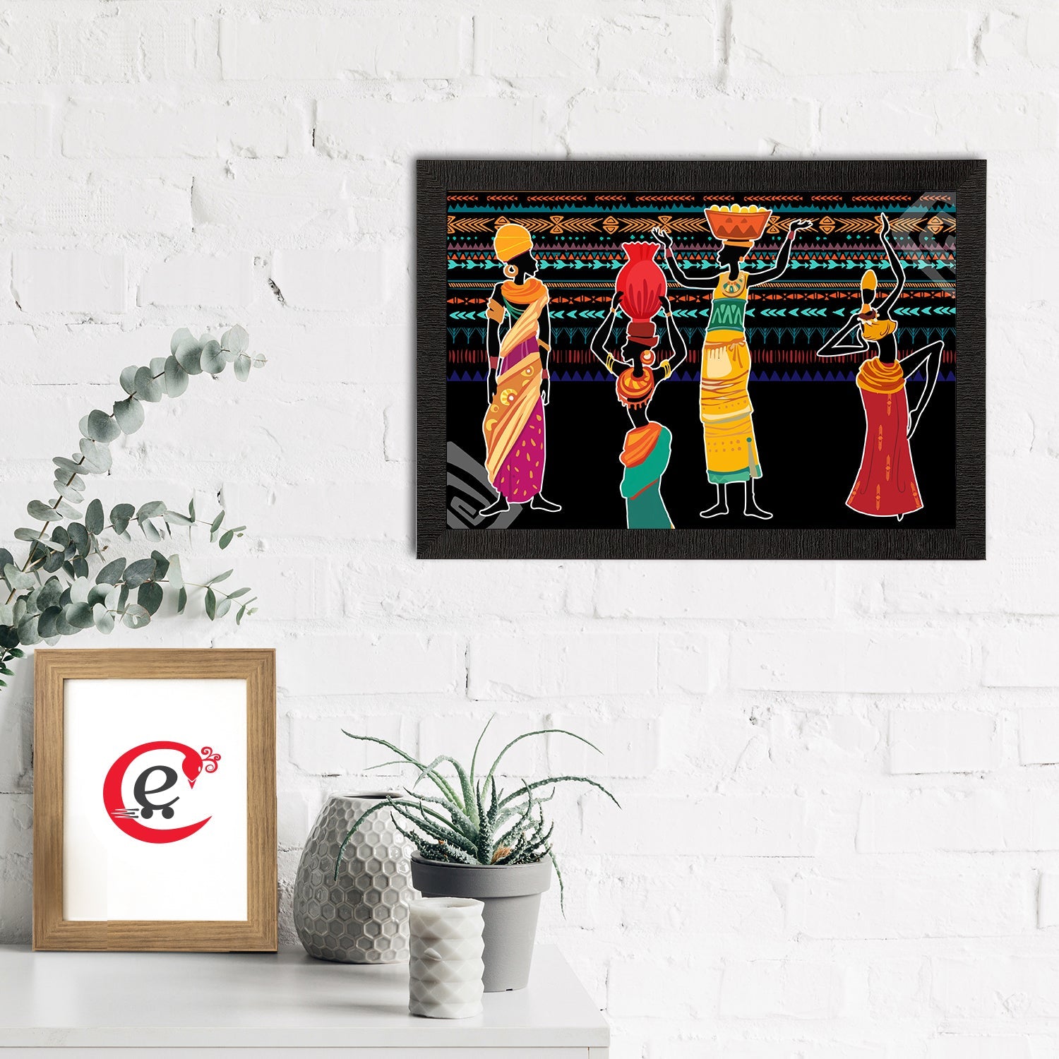Tribal Theme Satin Matt Texture UV Art Painting Kafalo
